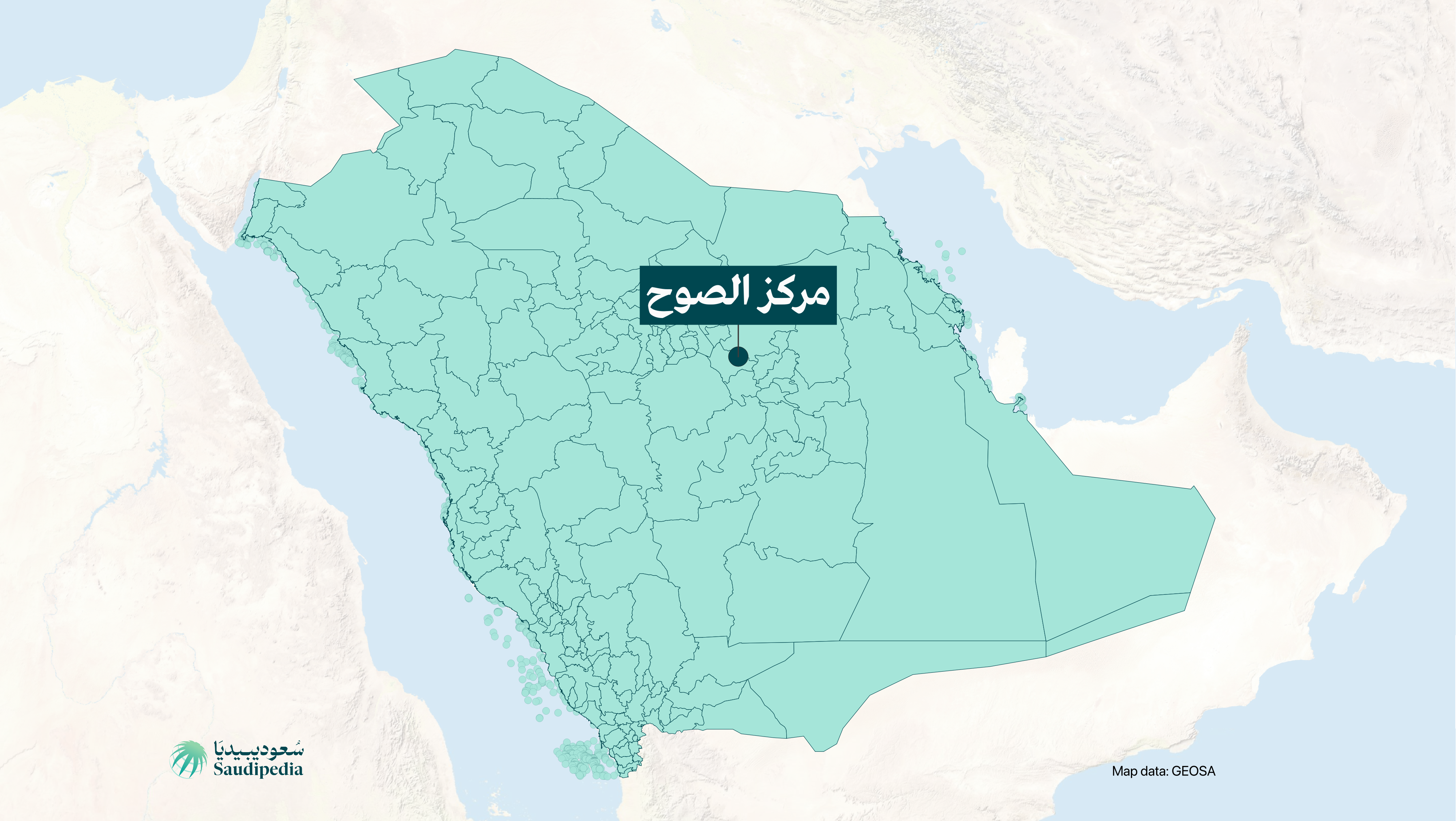 مركز الصوح على خارطة السعودية