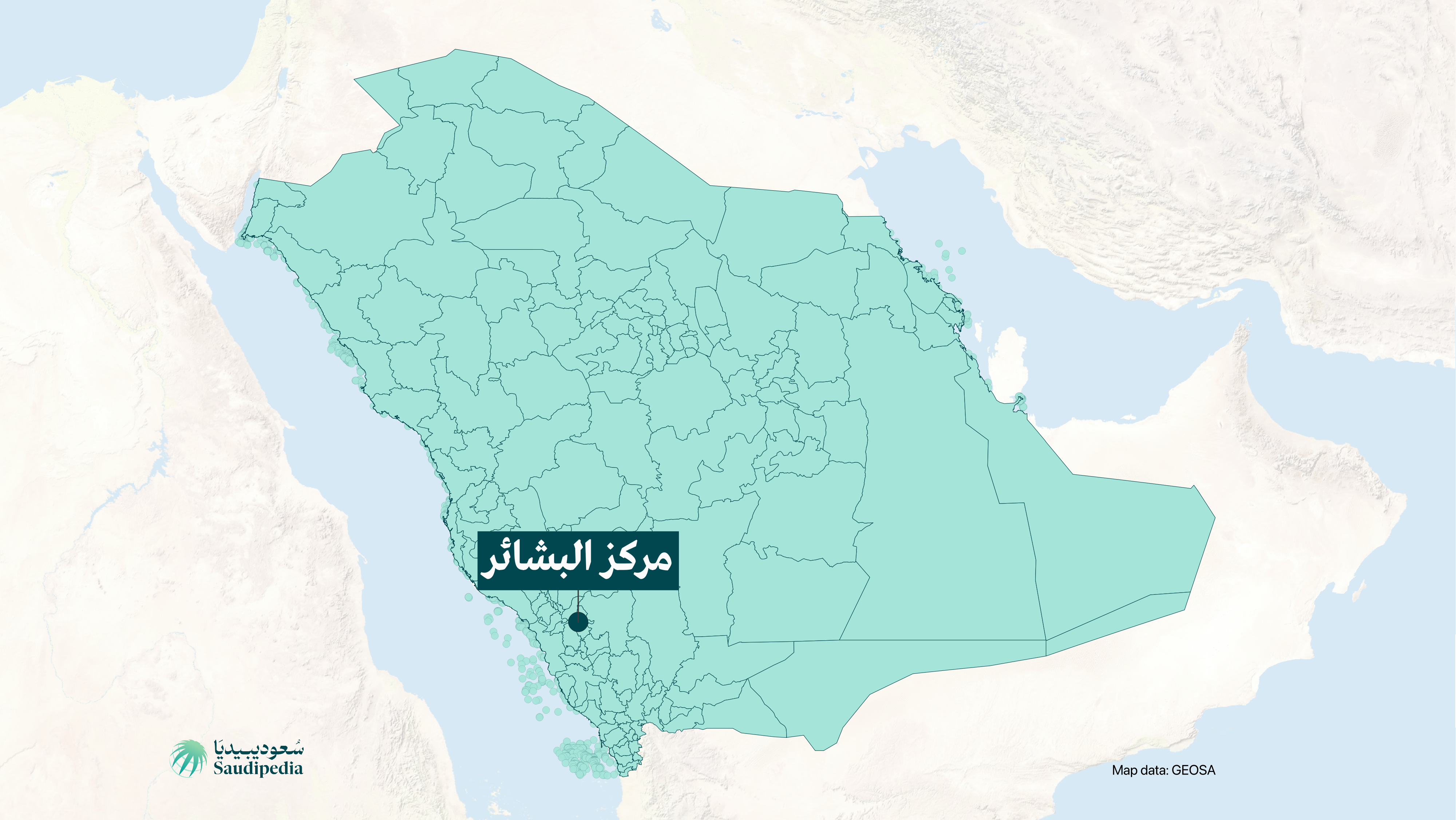 مركز البشائر على خارطة السعودية