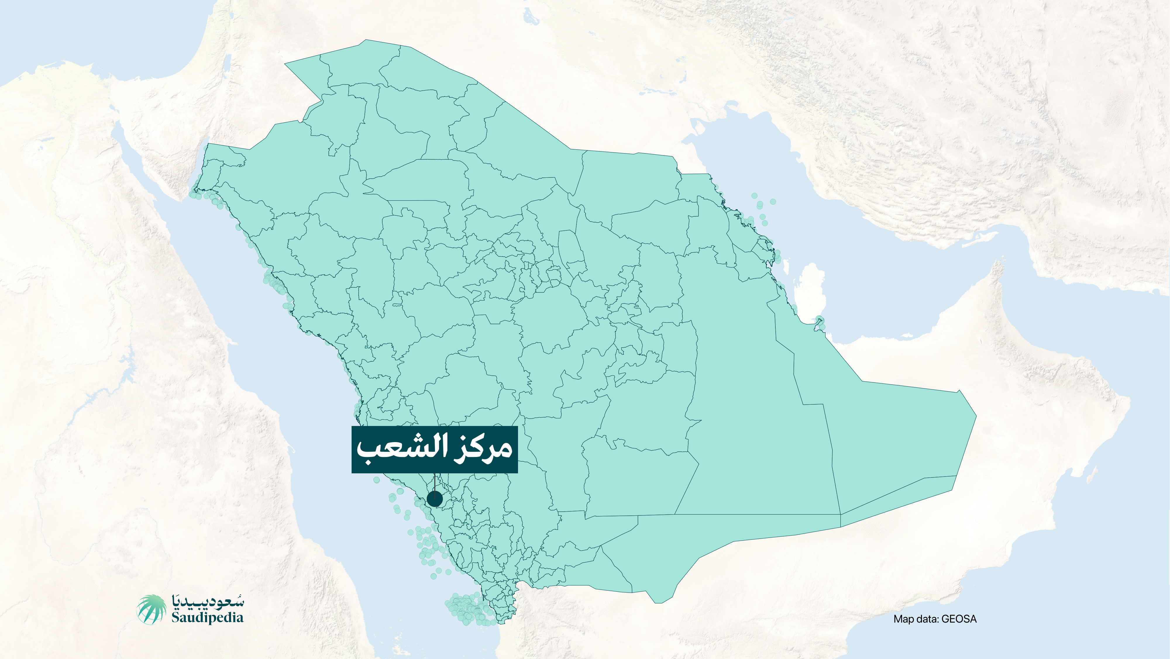 مركز الشعب على خارطة السعودية