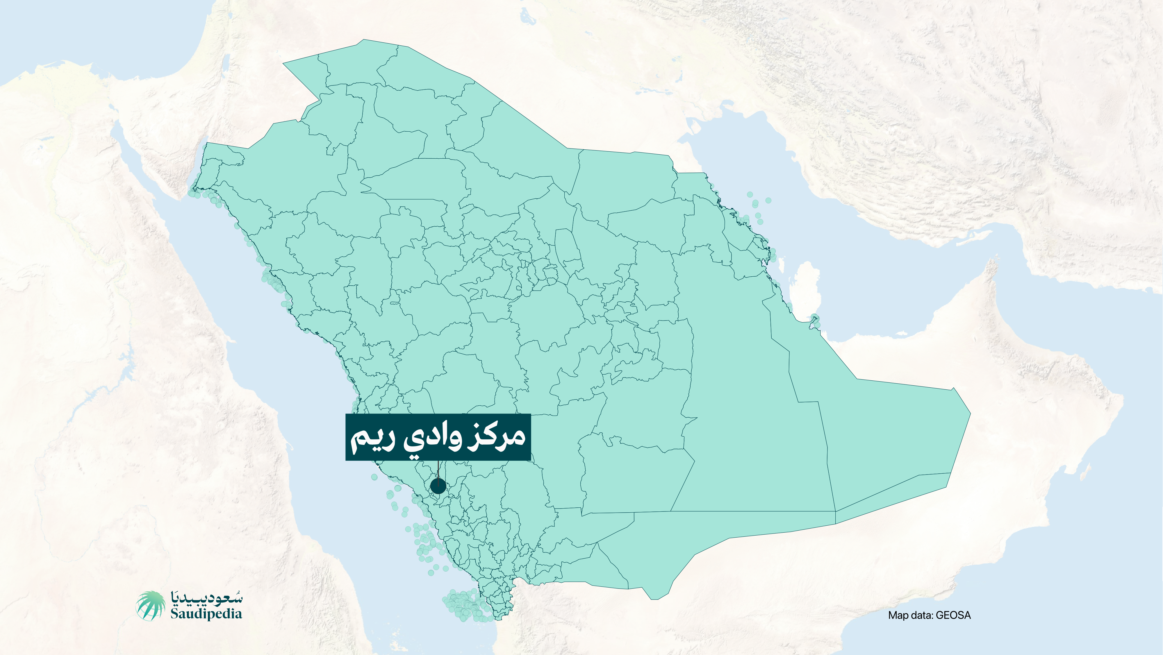 مركز وادي ريم على خارطة السعودية