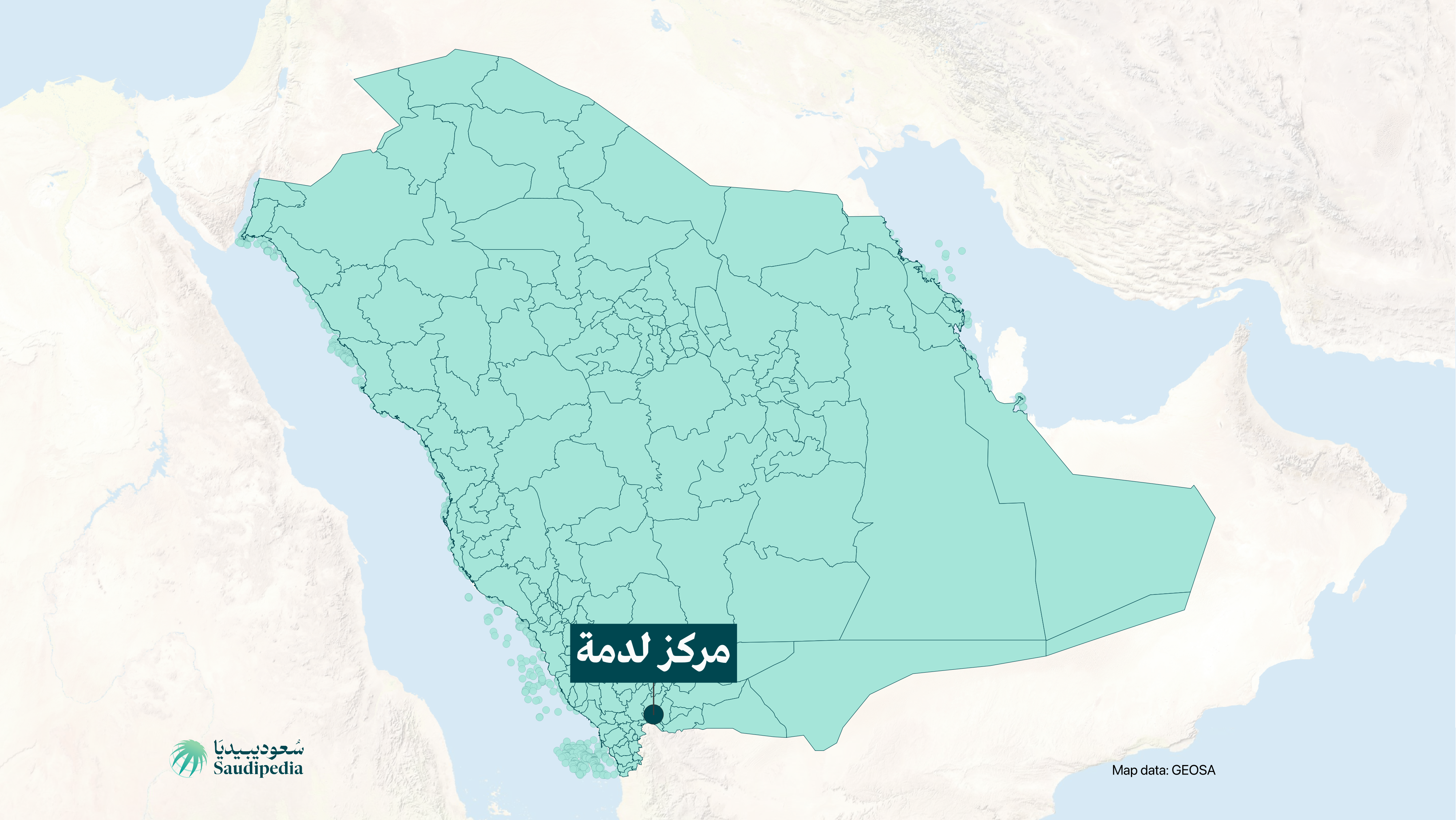 مركز لدمة على خارطة السعودية