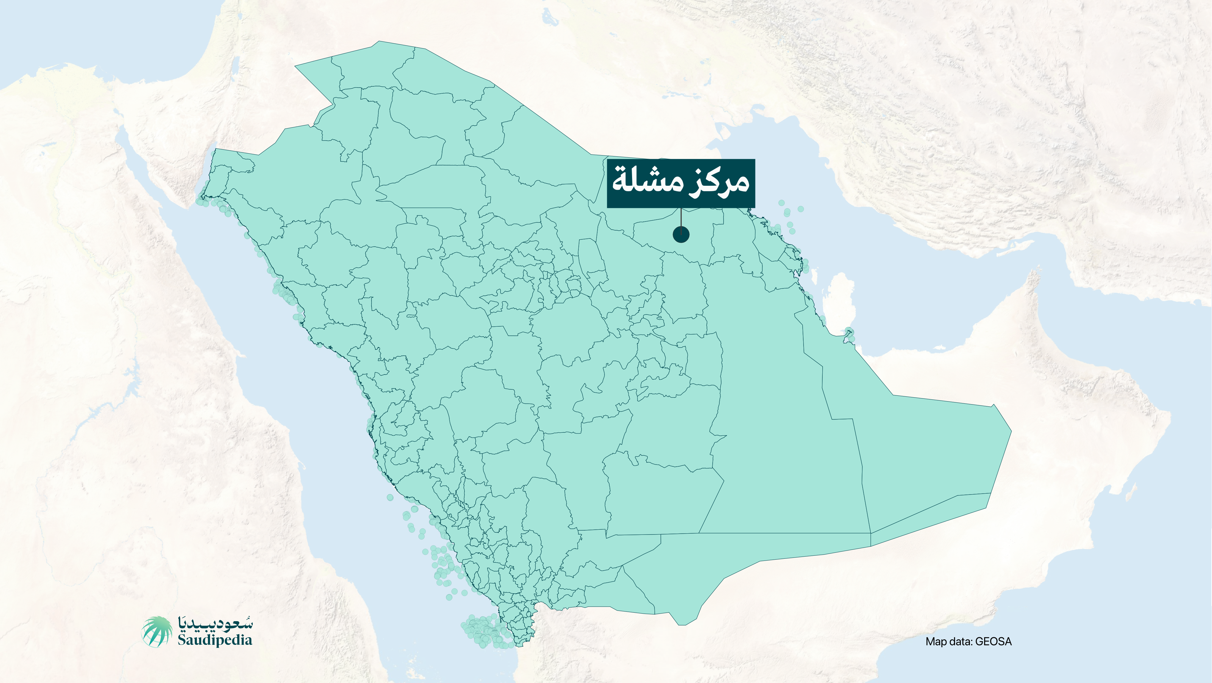مركز مشلة على خارطة السعودية