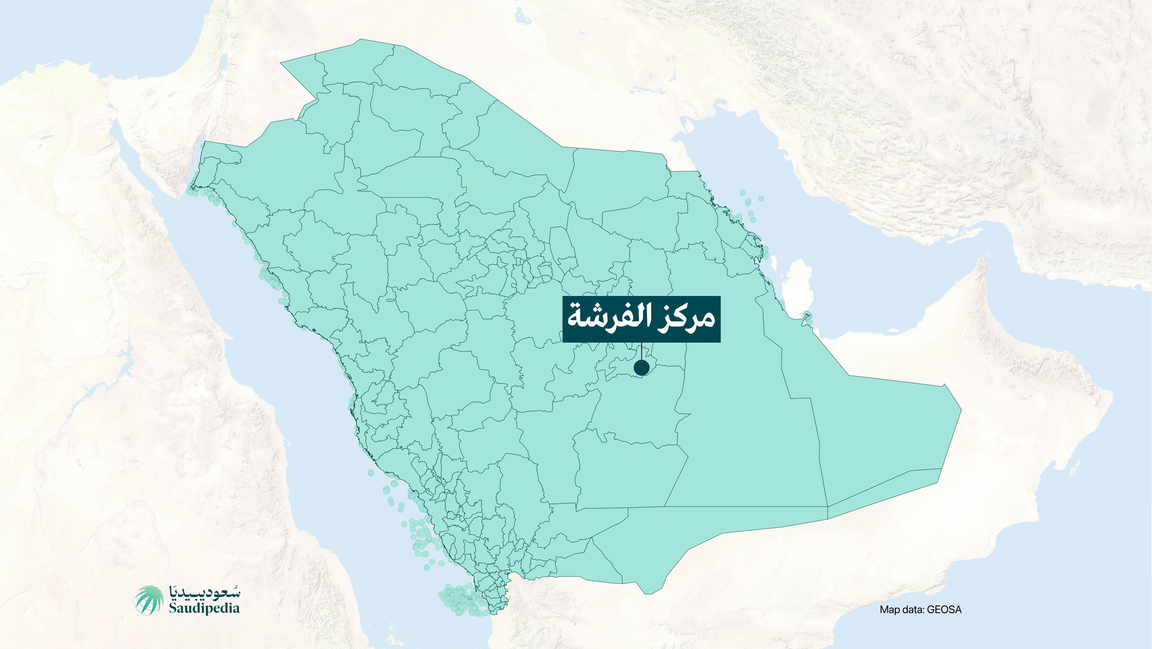 مركز الفرشة على خارطة السعودية