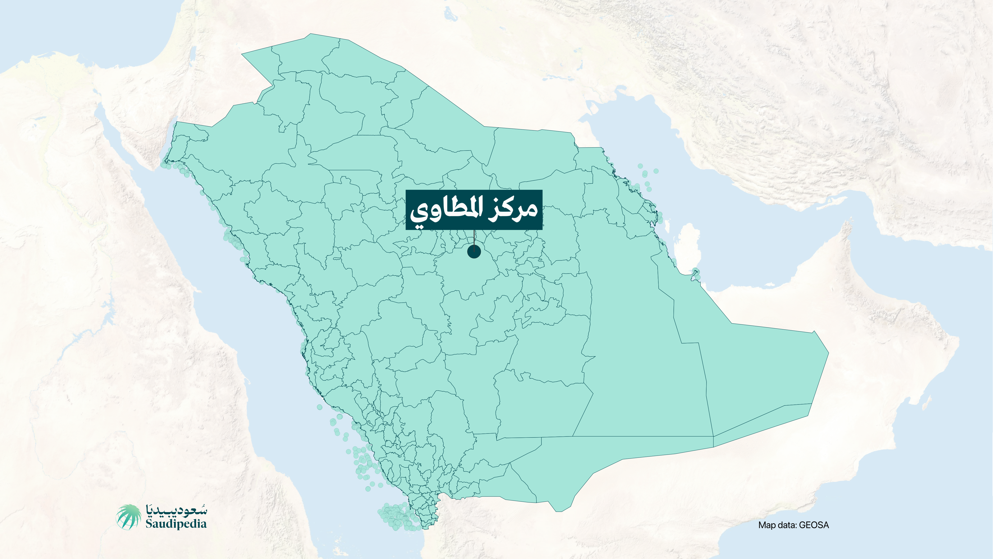 مركز المطاوي على خارطة السعودية