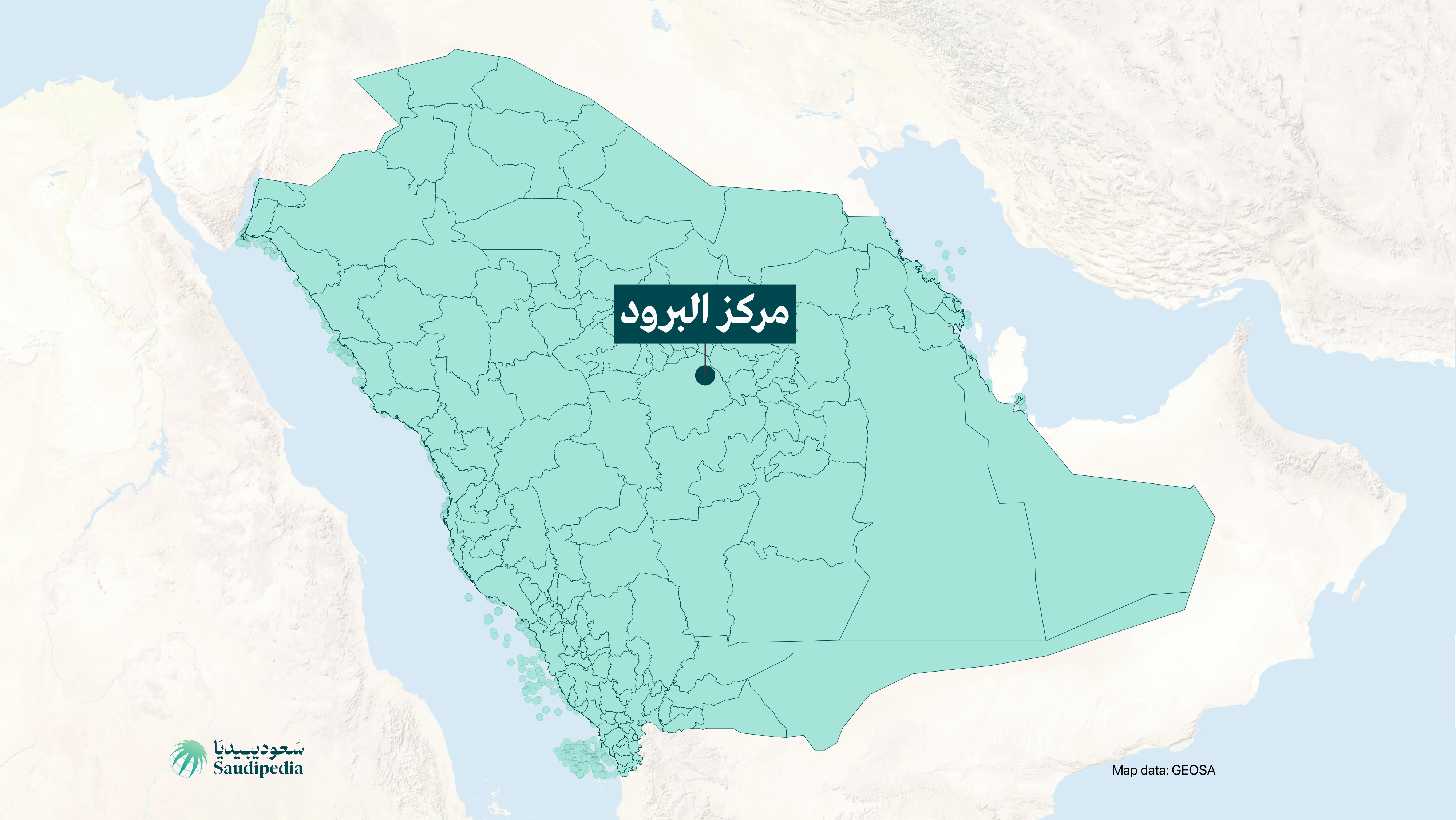 مركز البرود على خارطة السعودية
