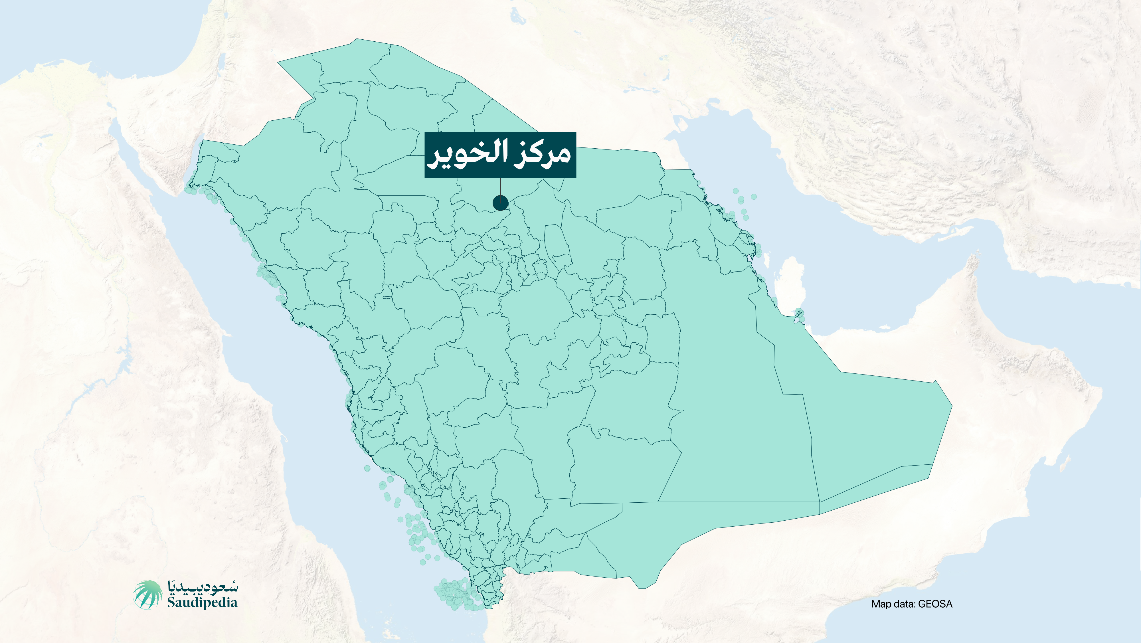 مركز الخوير على خارطة السعودية