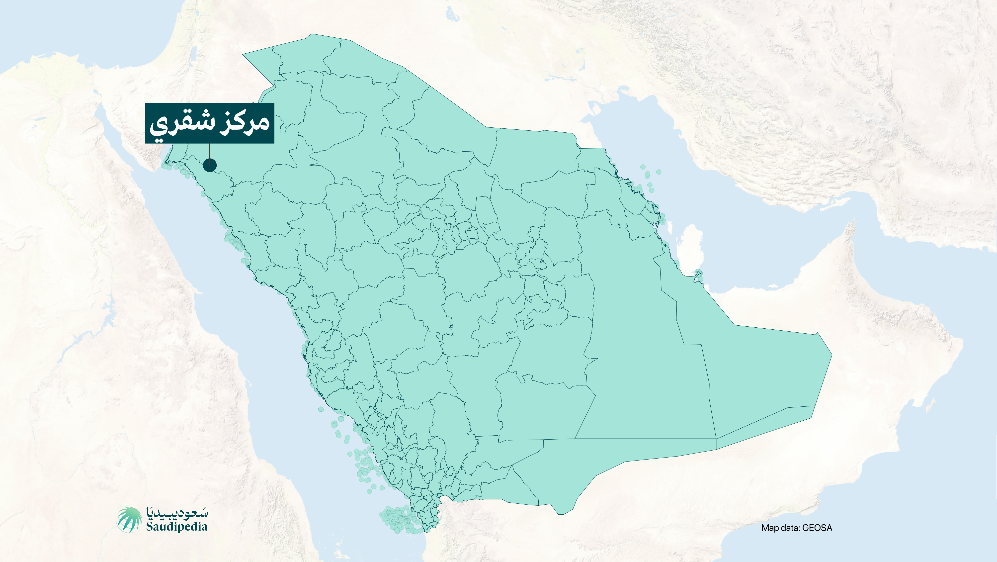 مركز شقري على خارطة السعودية