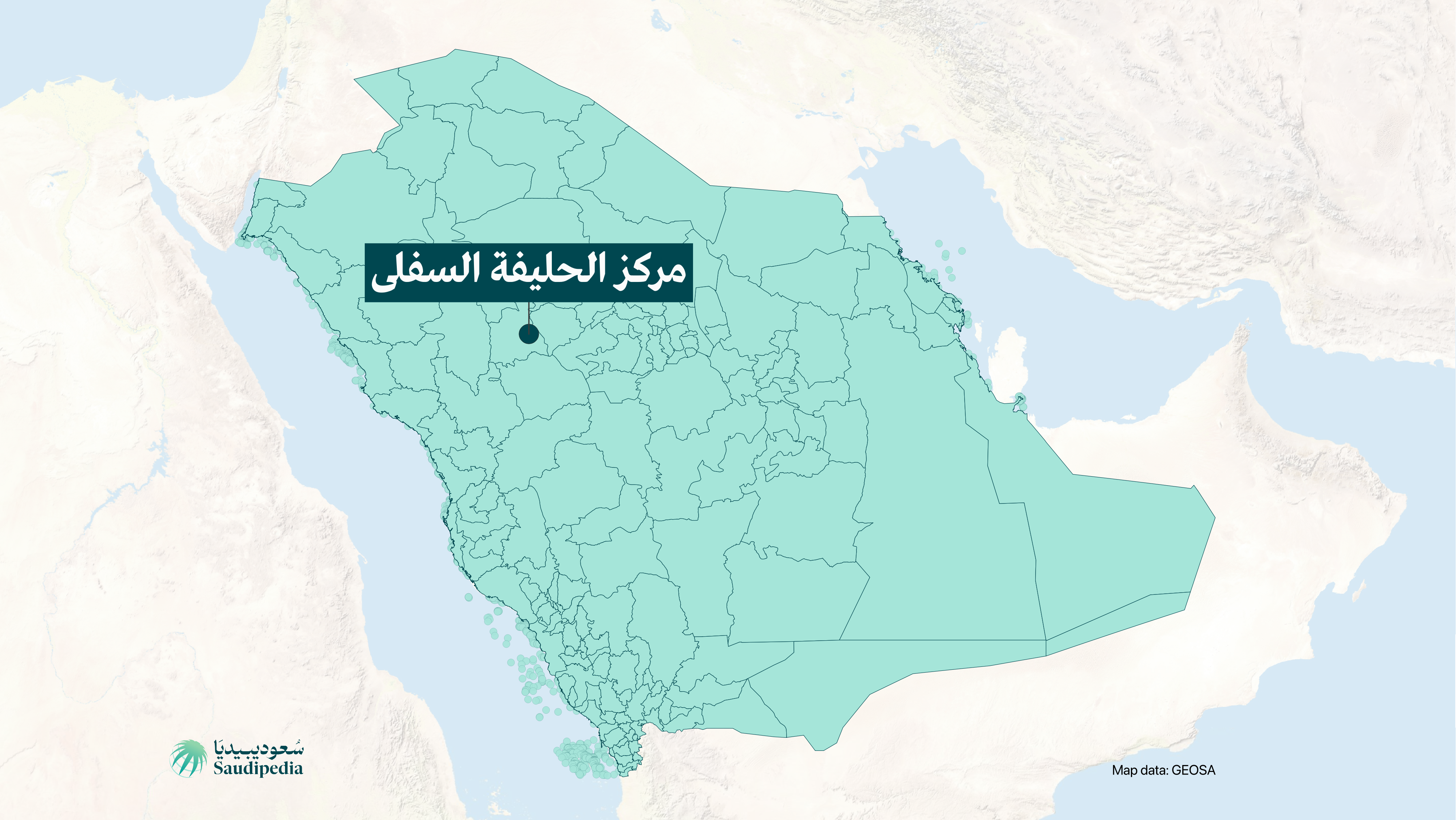 مركز الحليفة السفلى على خارطة السعودية