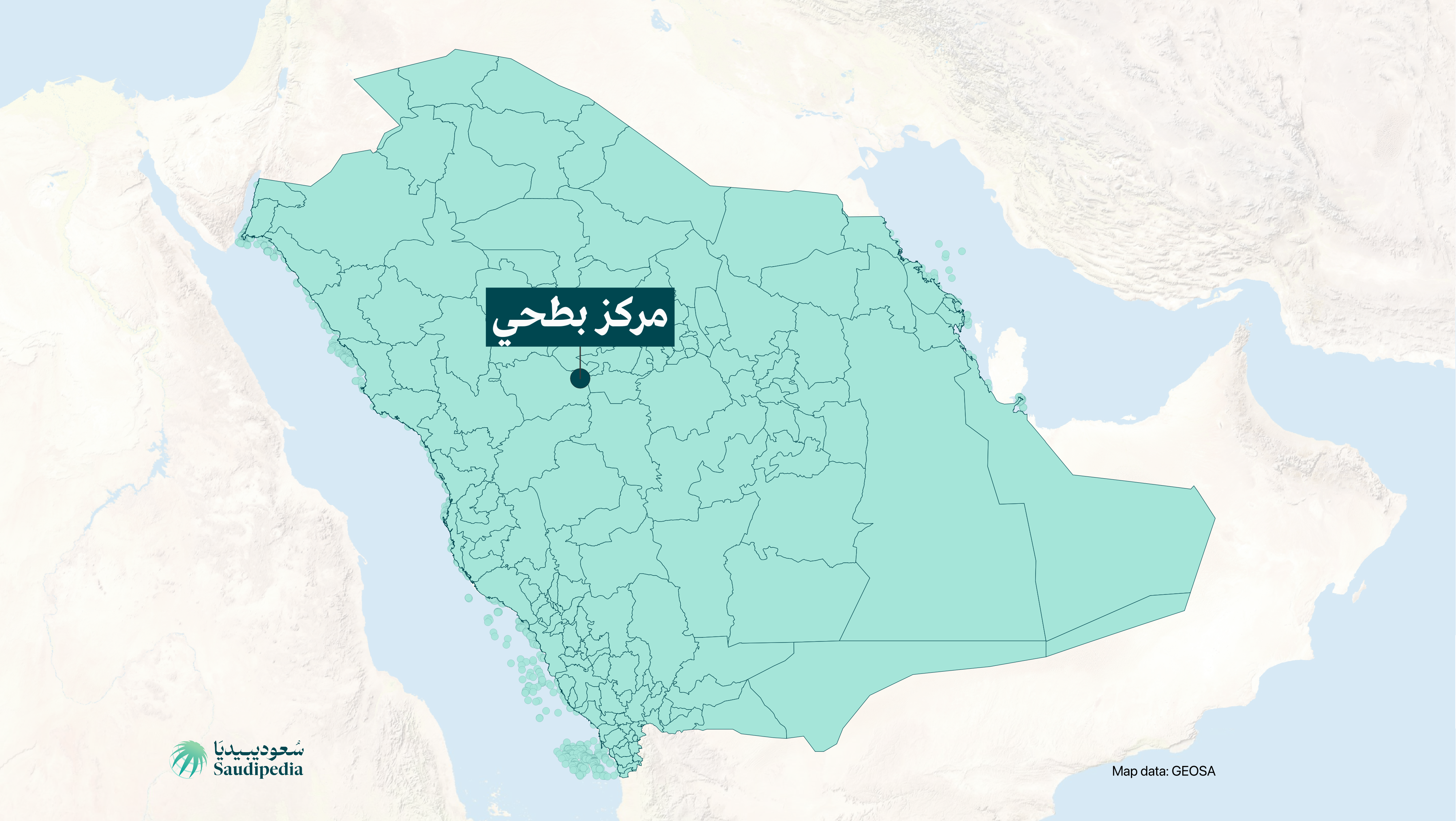 مركز بطحي على خارطة السعودية
