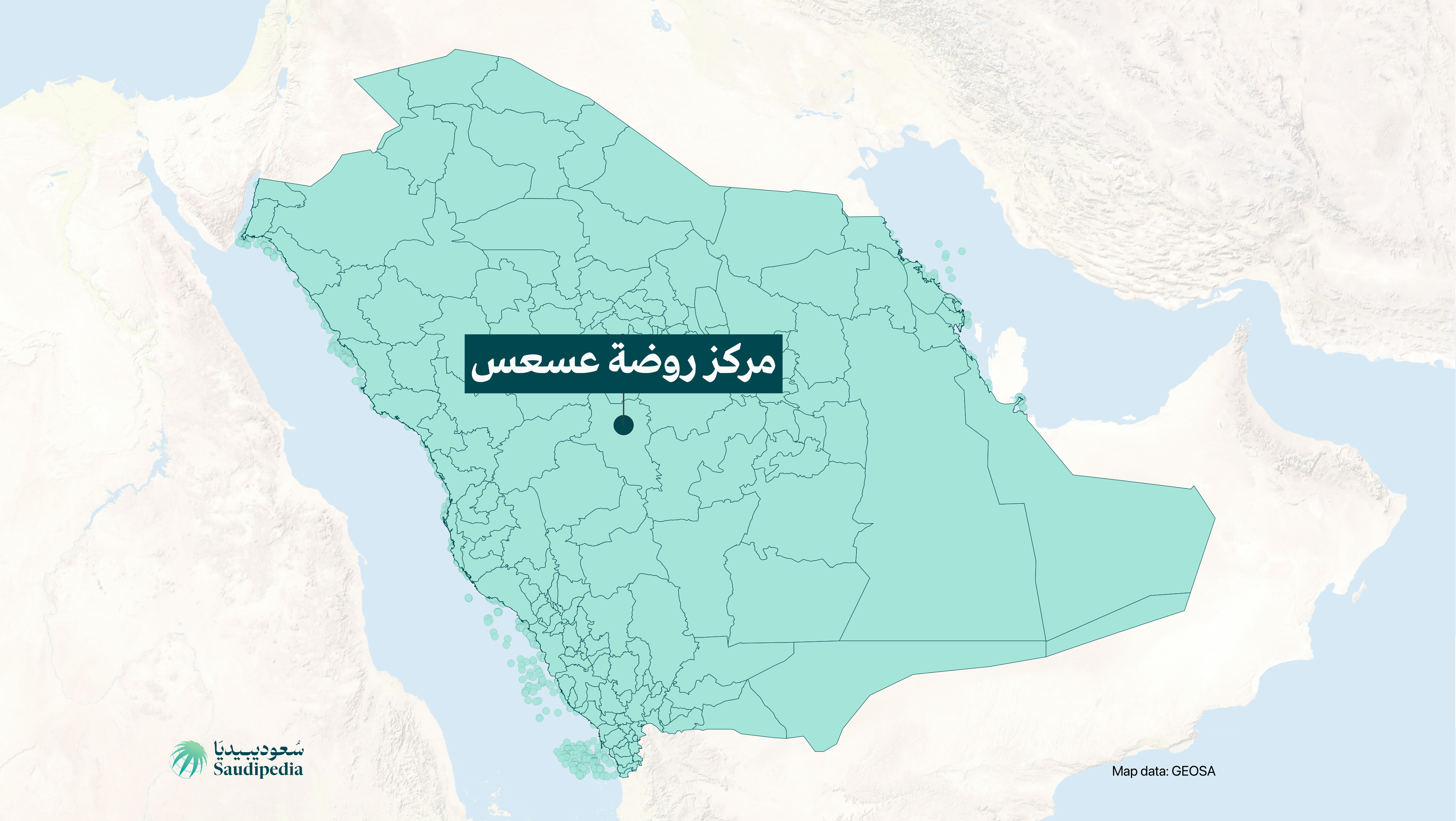 مركز روضة عسعس على خارطة السعودية