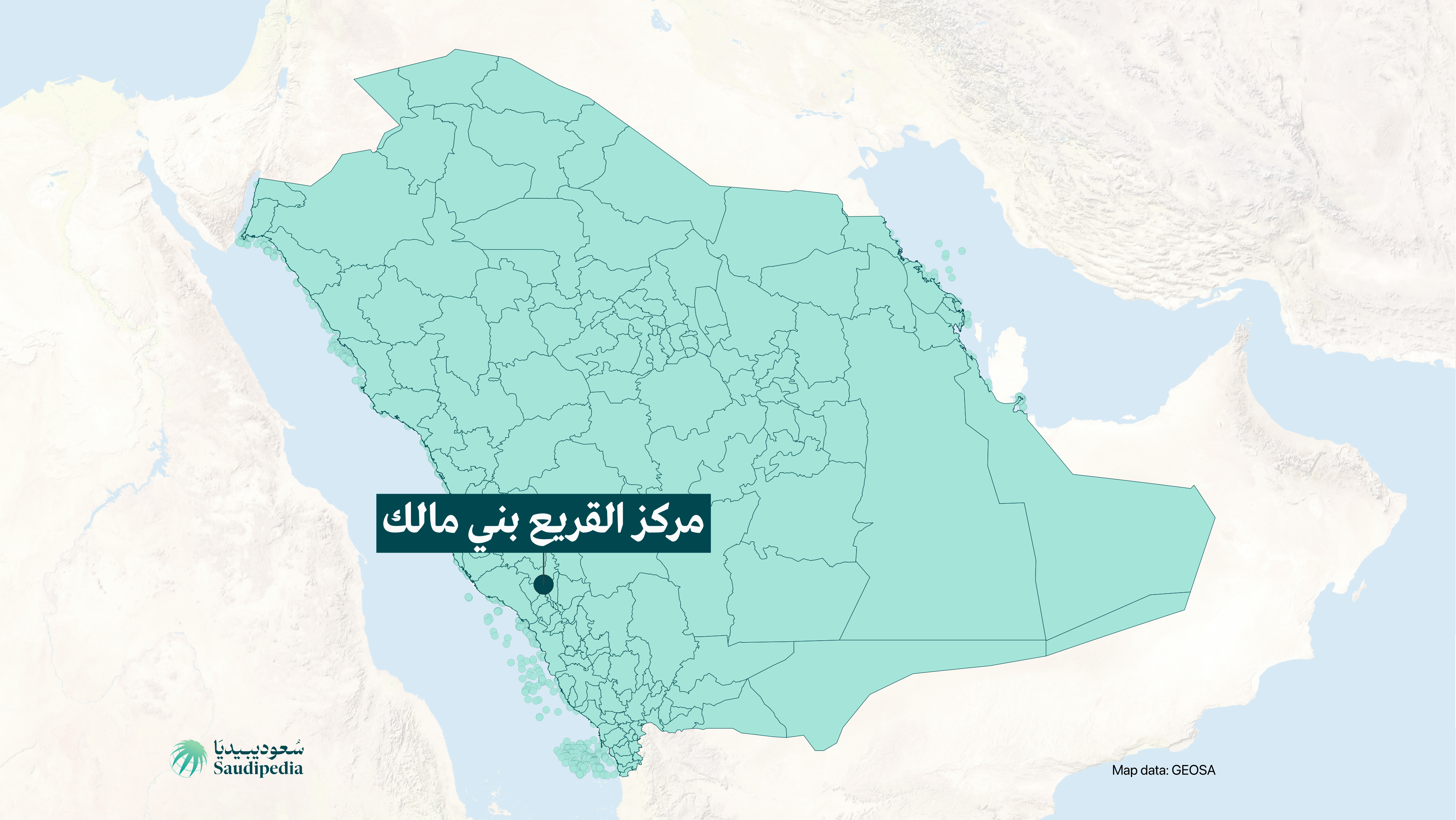 مركز القريع بني مالك على خارطة السعودية