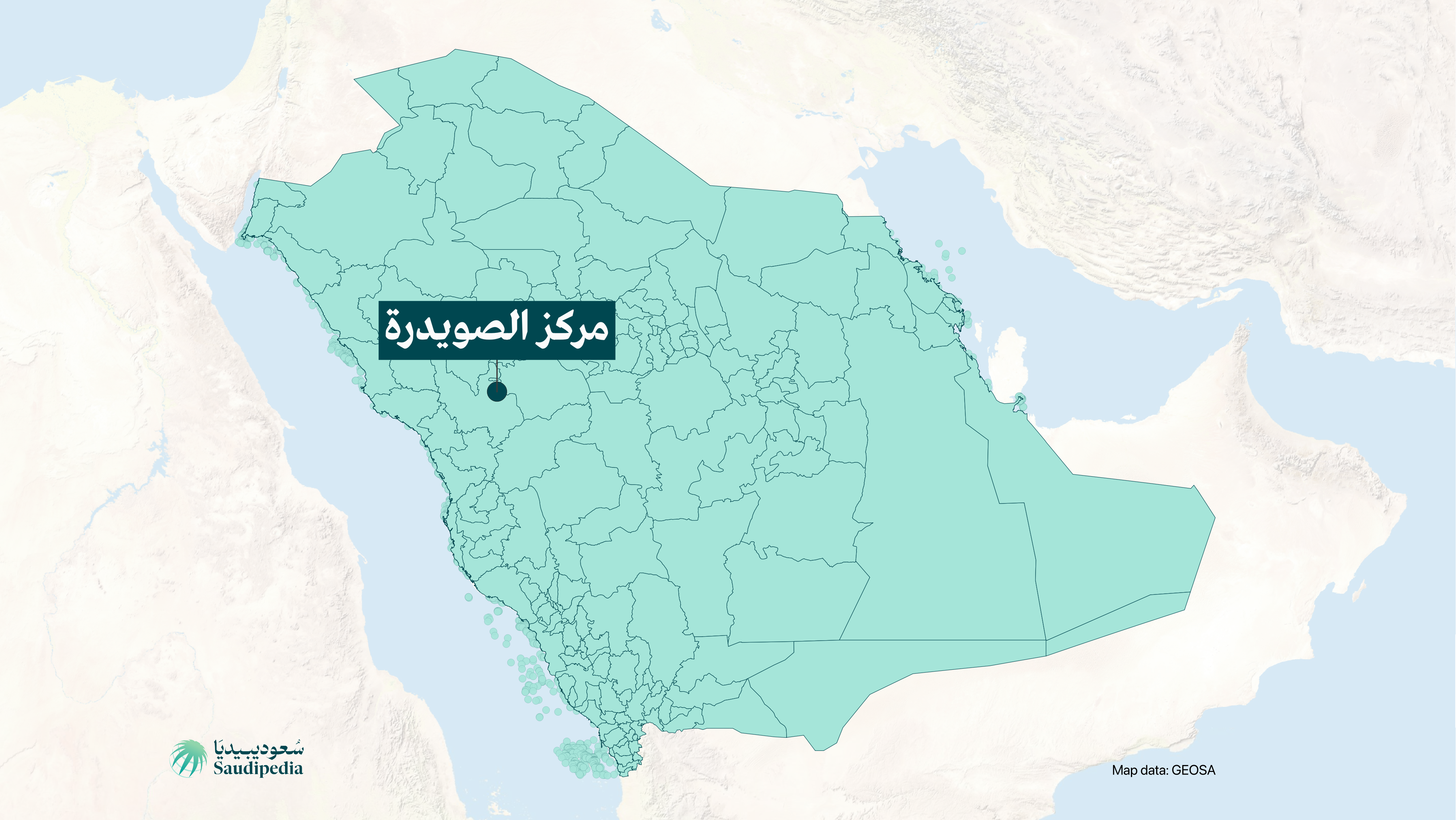 مركز الصويدرة على خارطة السعودية