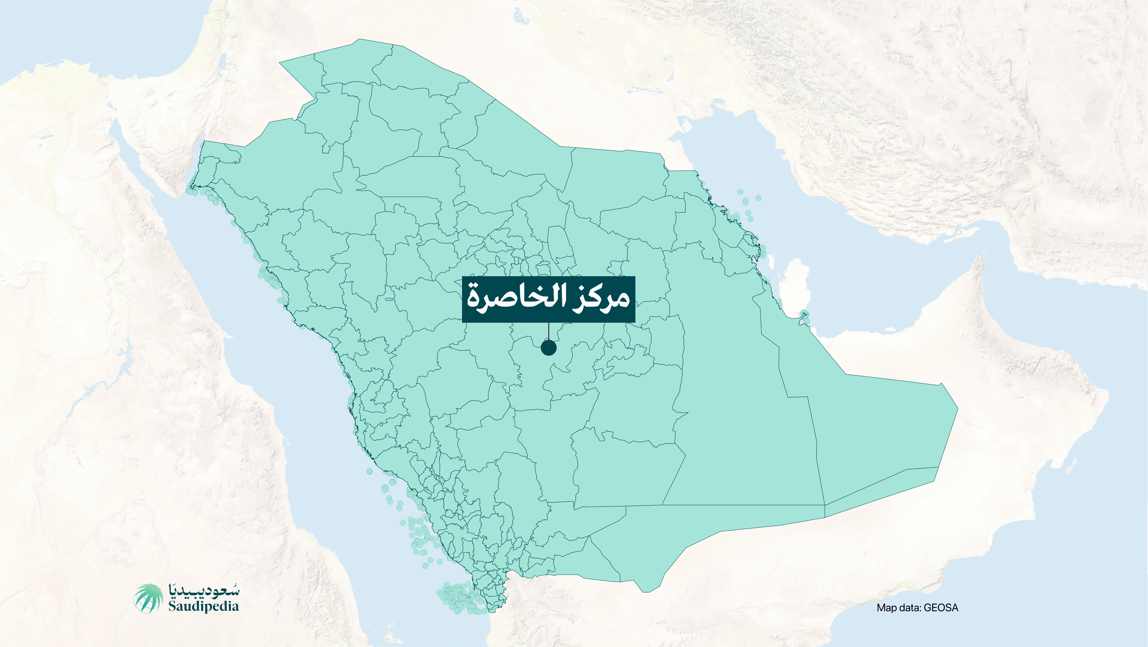 مركز الخاصرة على خارطة السعودية