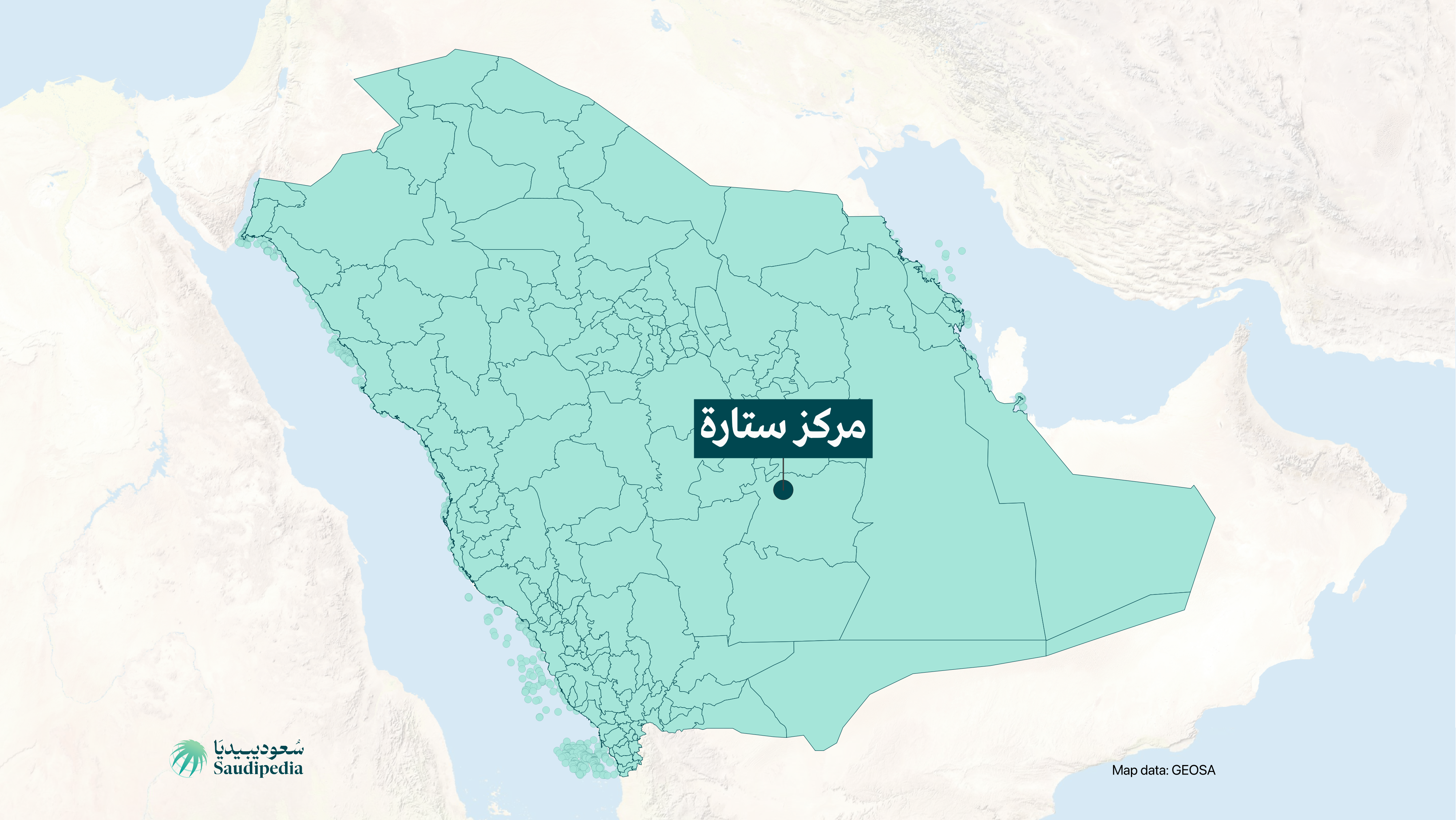 مركز ستارة على خارطة السعودية