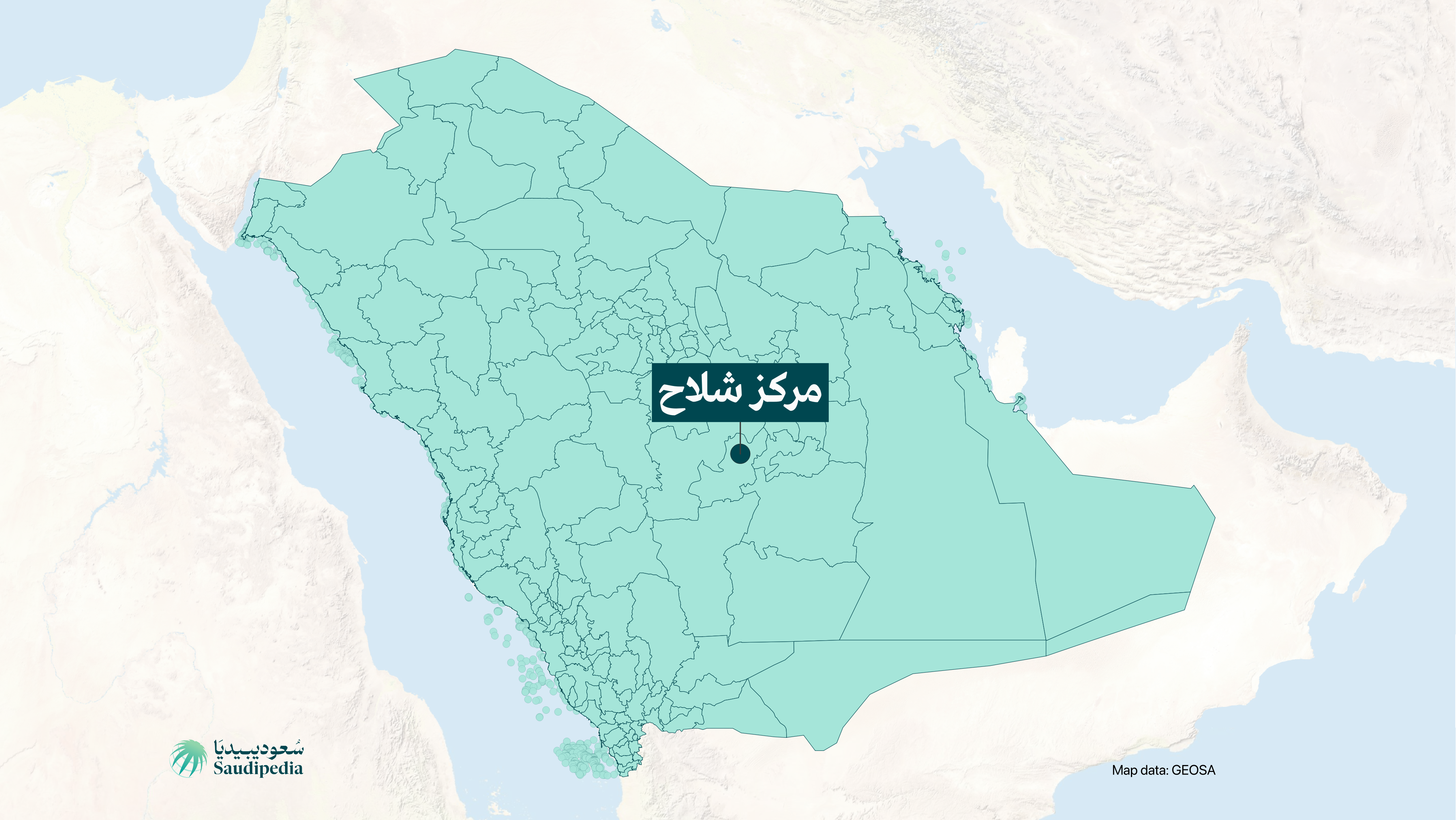 مركز شلاح على خارطة السعودية