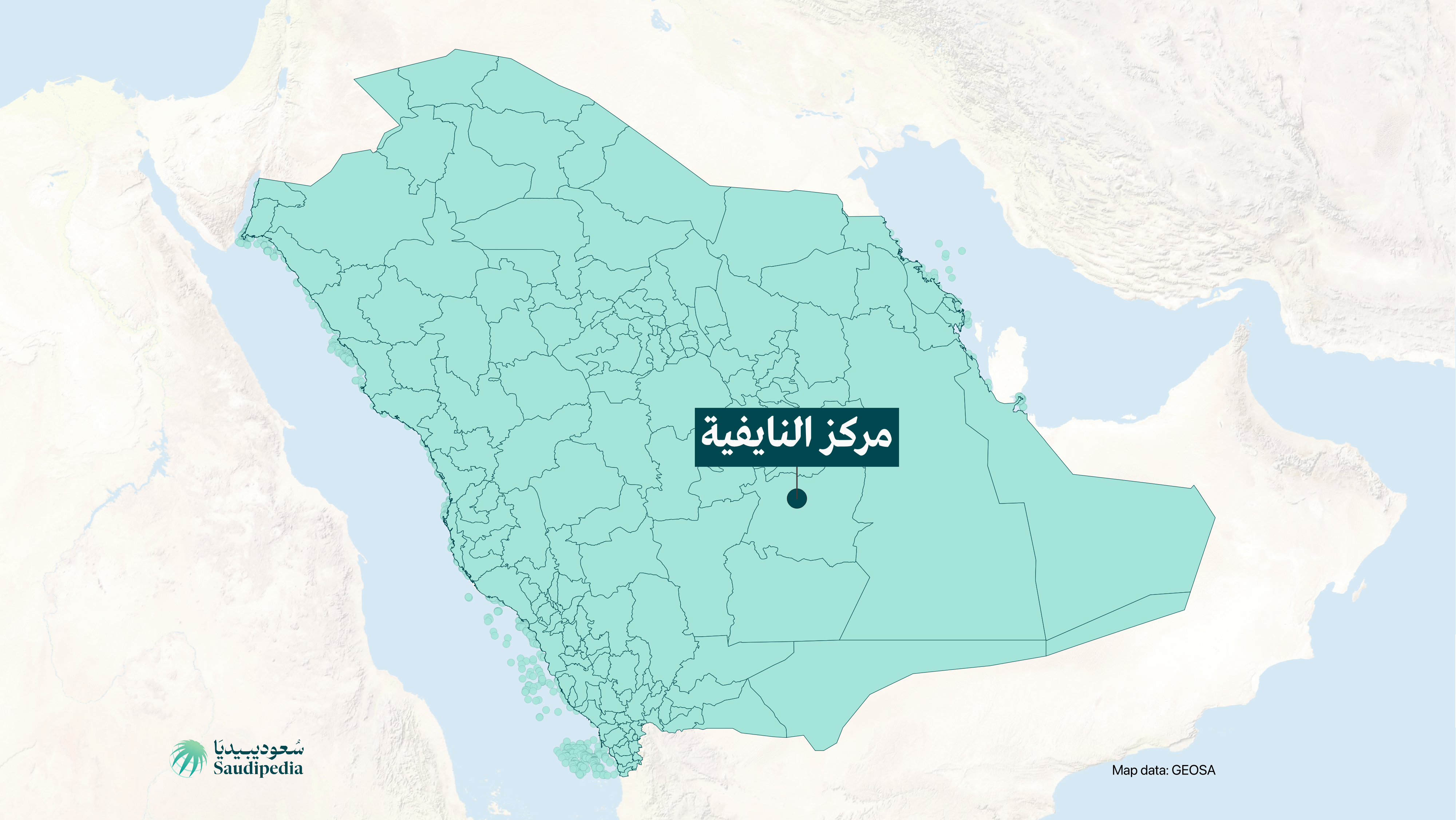 موقع مركز النايفية على خارطة السعودية