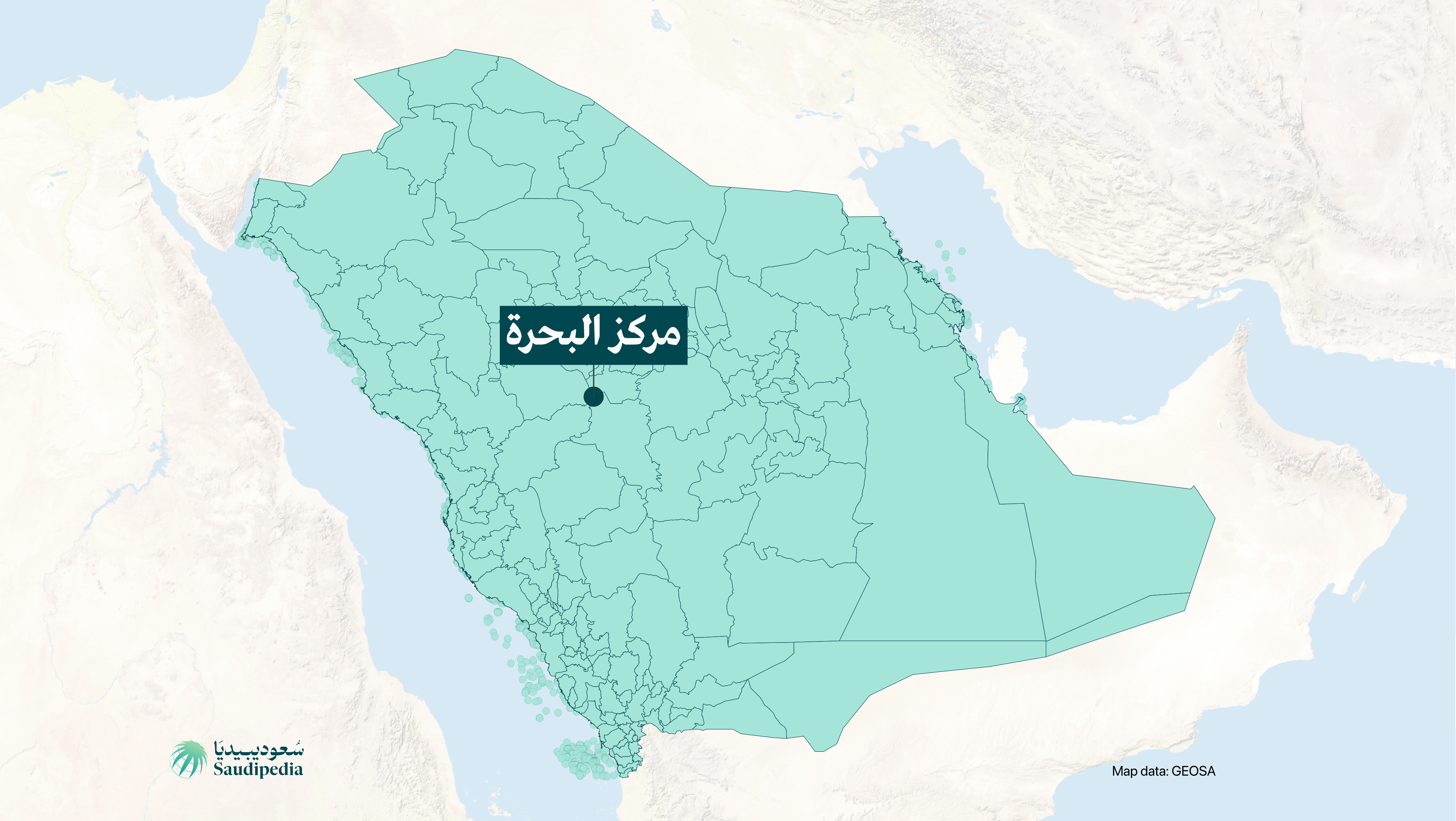 مركز البحرة على خارطة السعودية