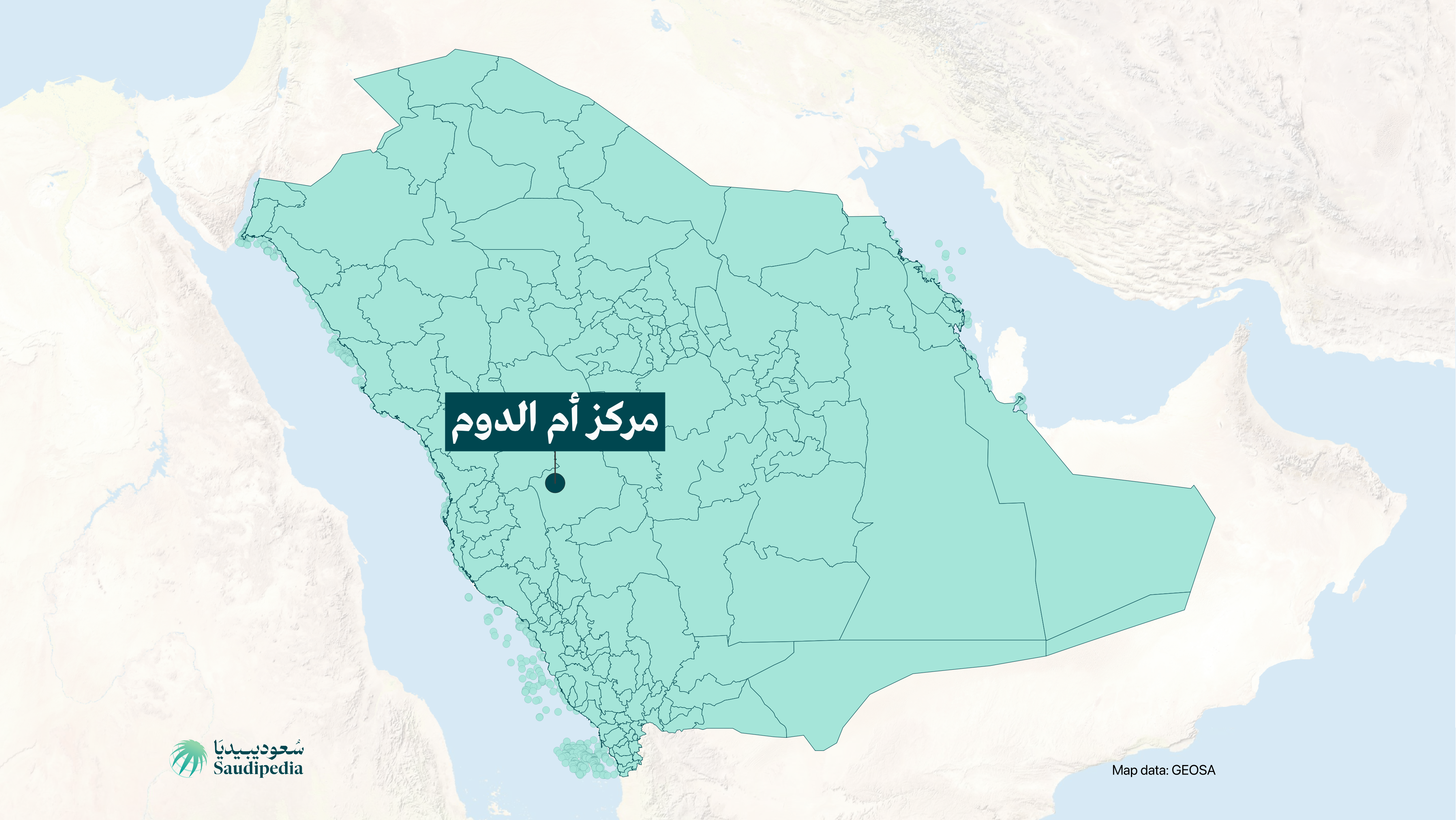 مركز أم الدوم على خارطة السعودية