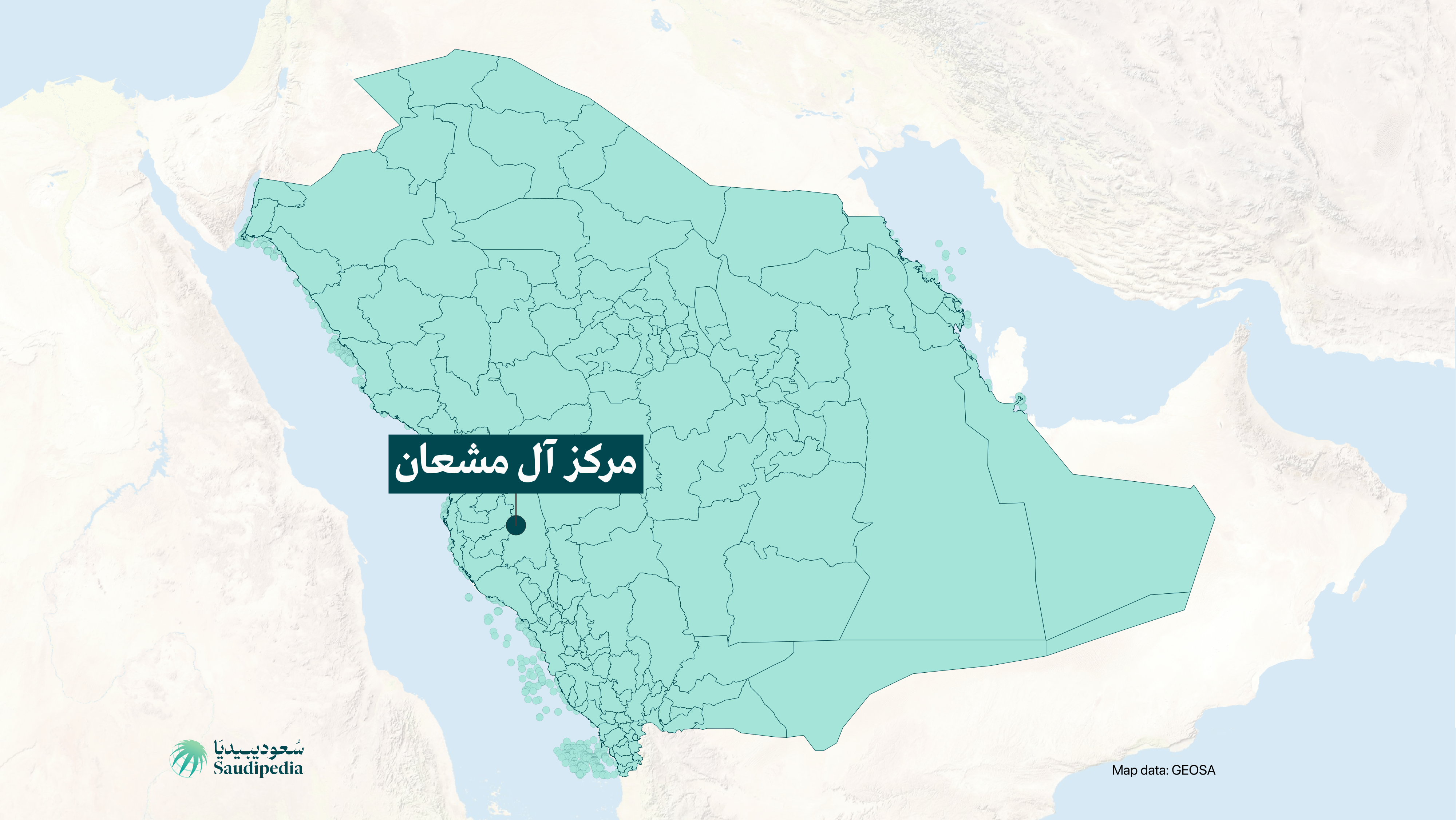 مركز آل مشعان على خارطة السعودية