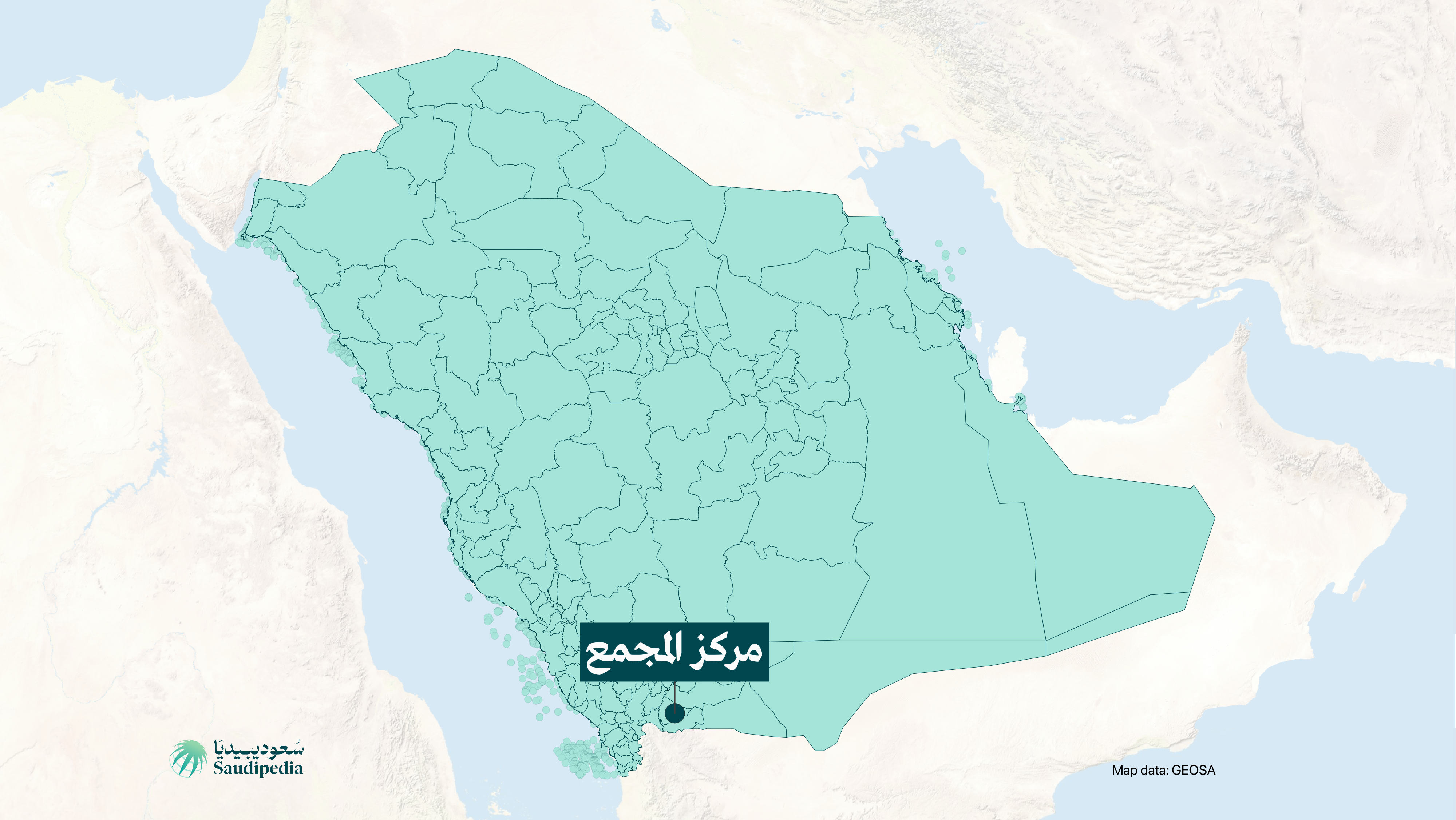 مركز المجمع على خارطة السعودية