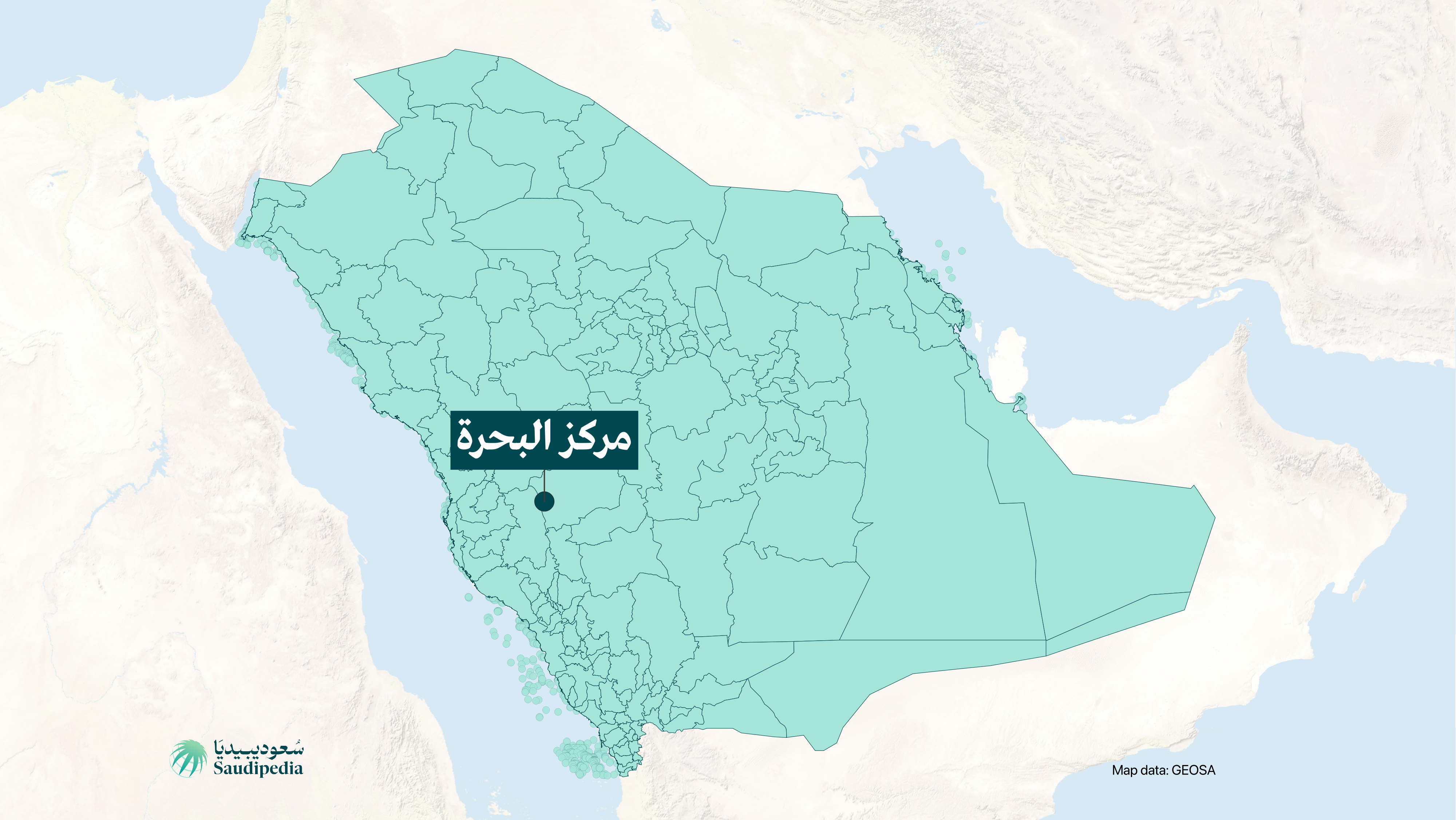 مركز البحرة على خارطة السعودية