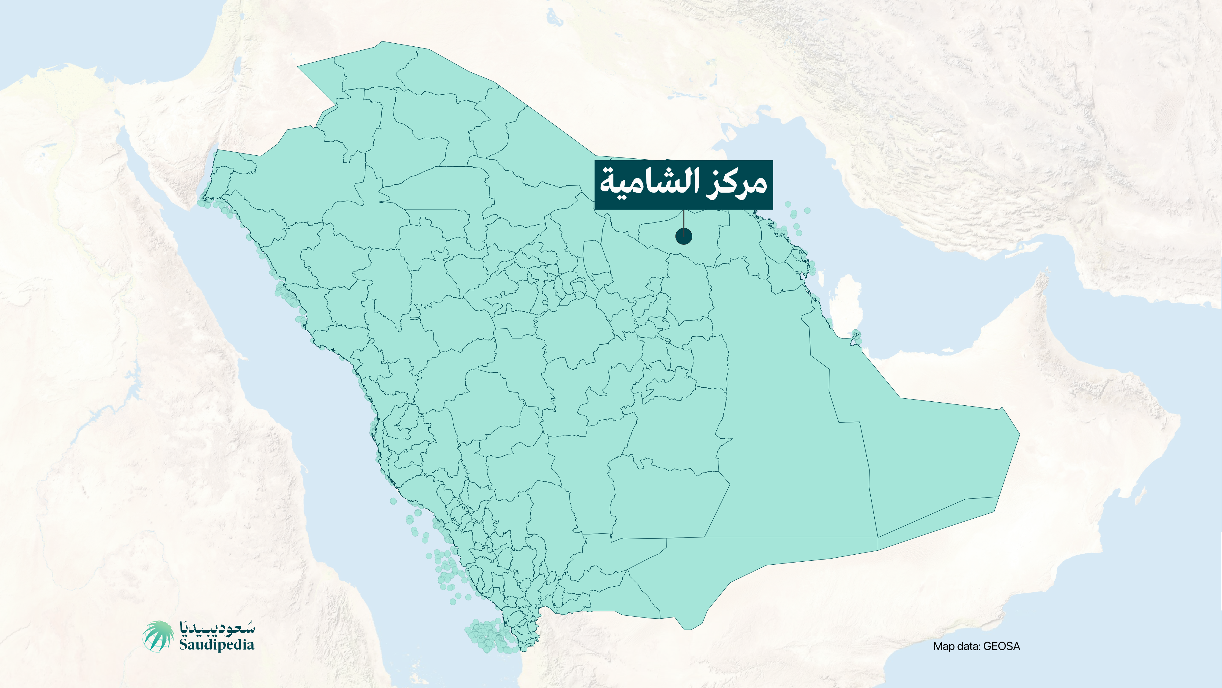 مركز الشامية على خارطة السعودية