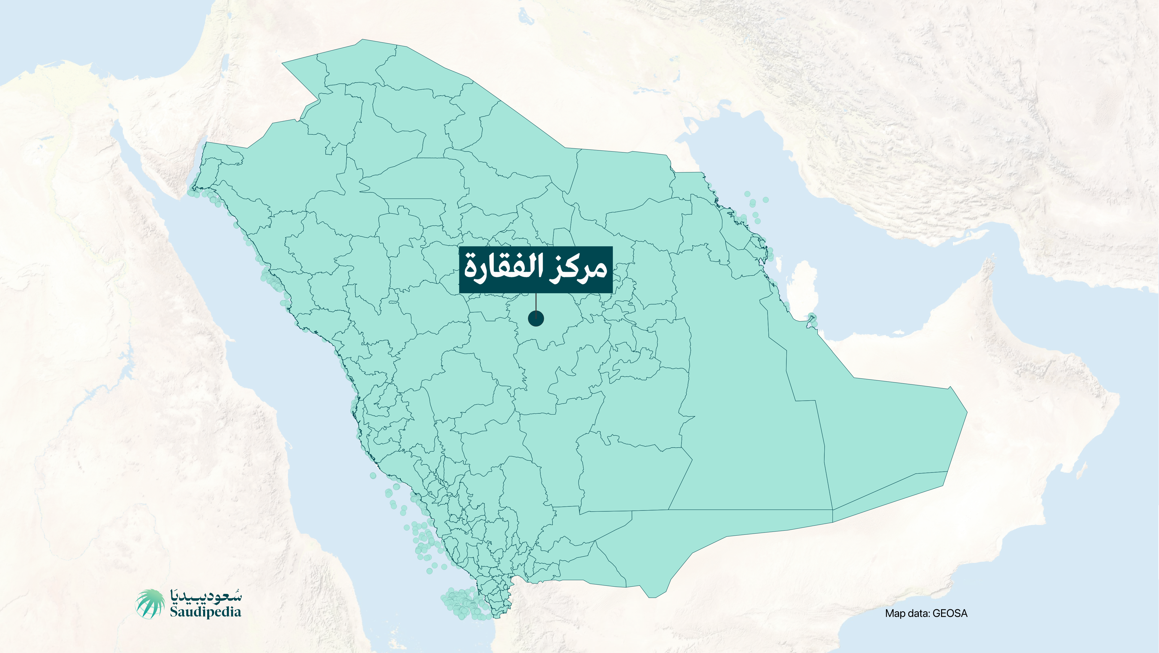 مركز الفقارة على خارطة السعودية