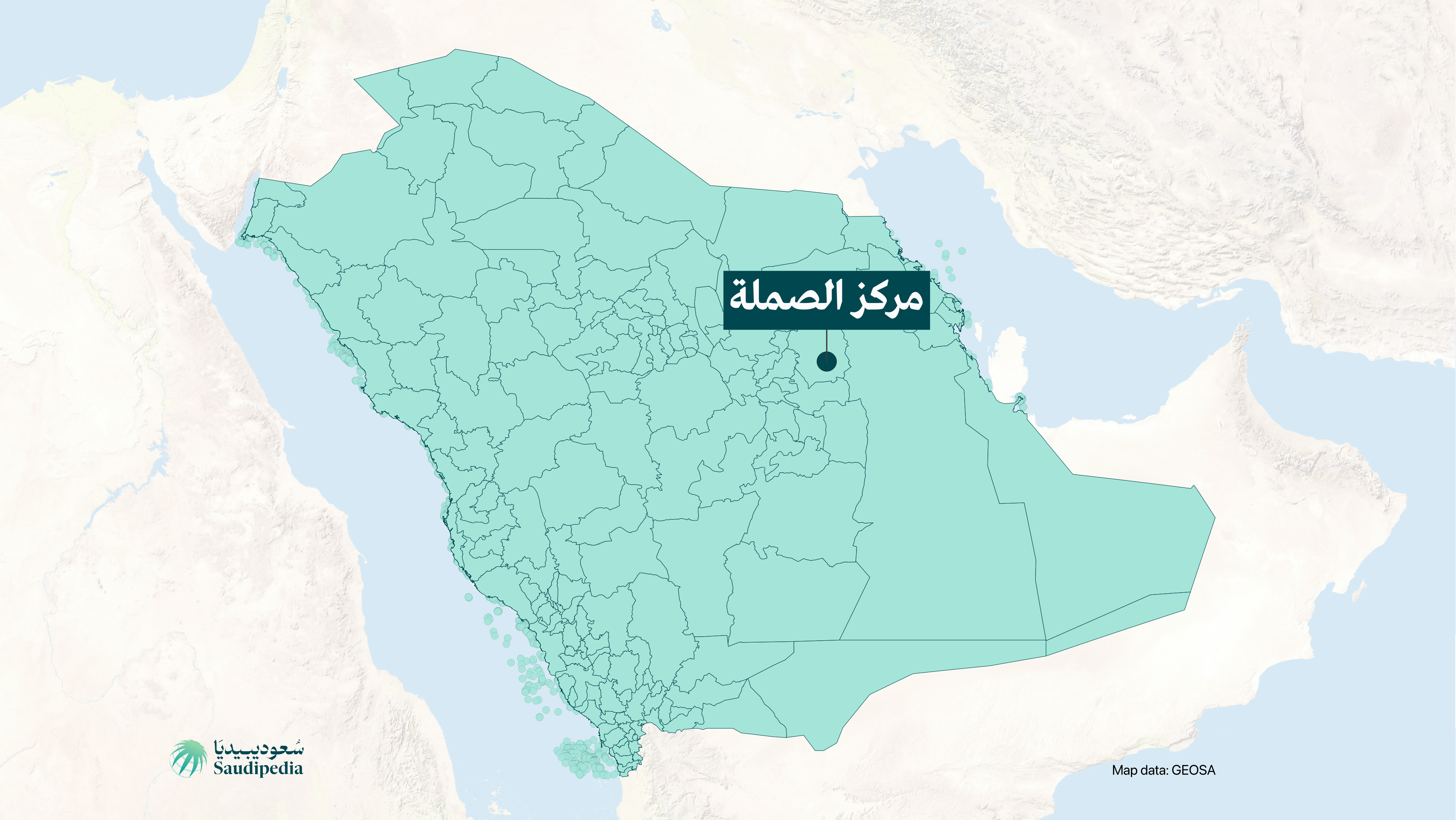 مركز الصملة على خارطة السعودية