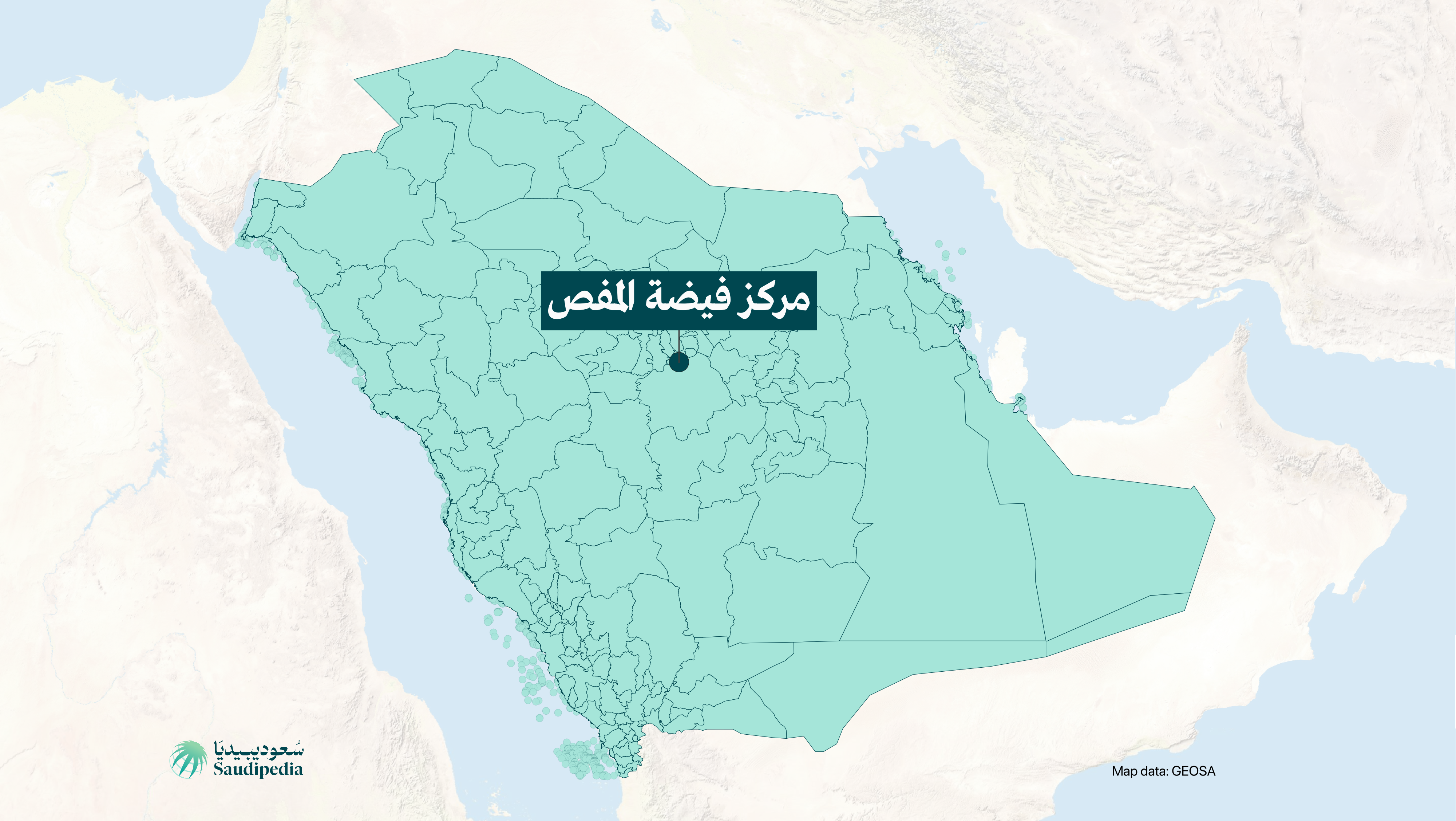 مركز فيضة المفص على خارطة السعودية
