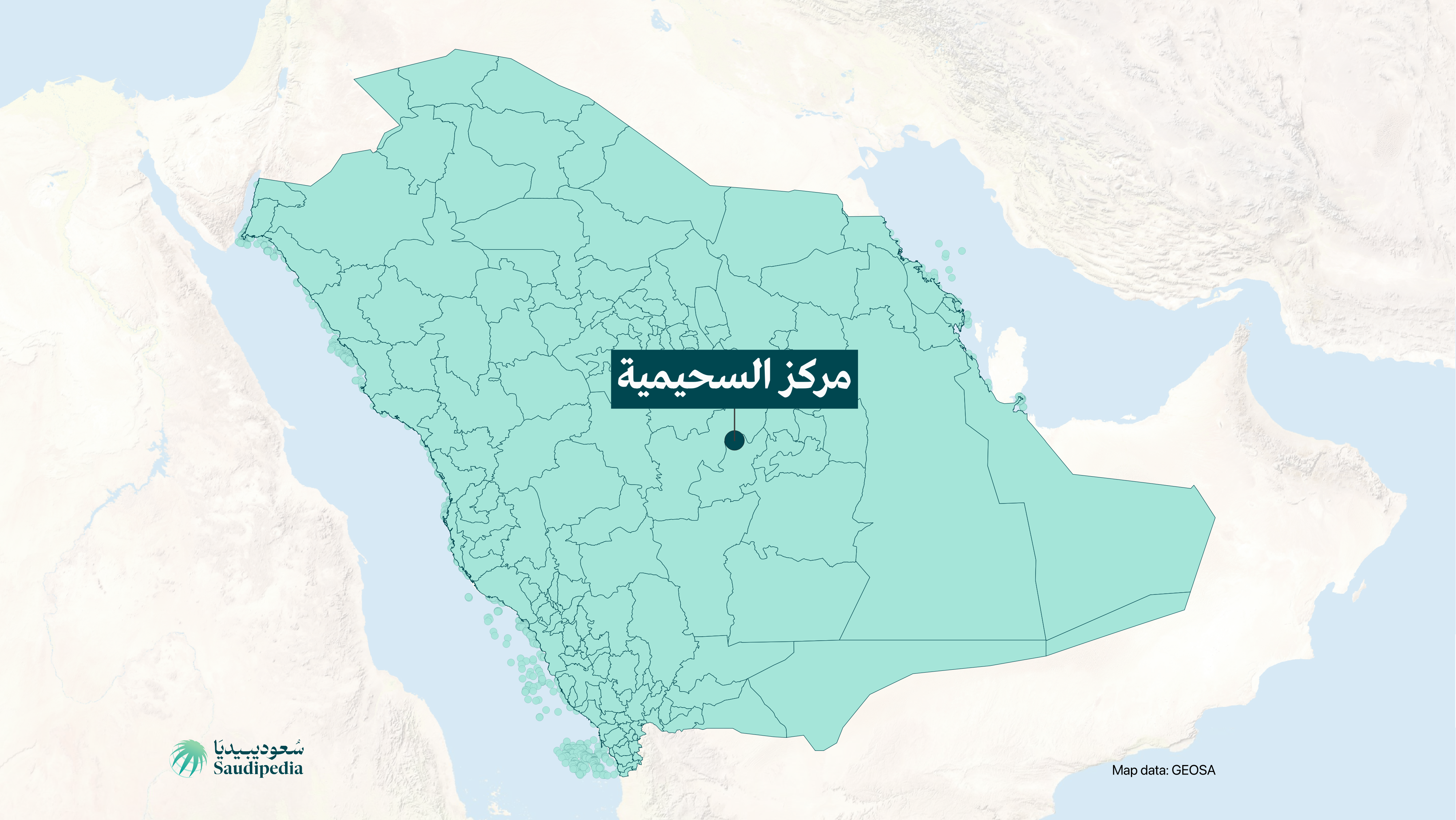 مركز السحيمية على خارطة السعودية