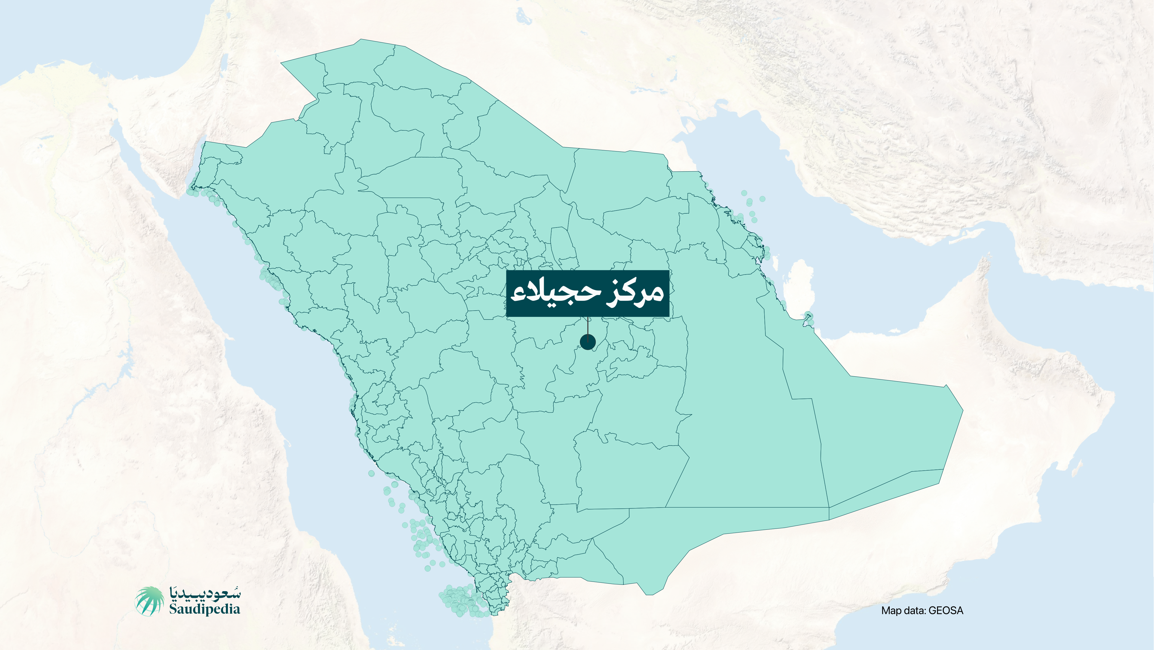 مركز حجيلاء على خارطة السعودية