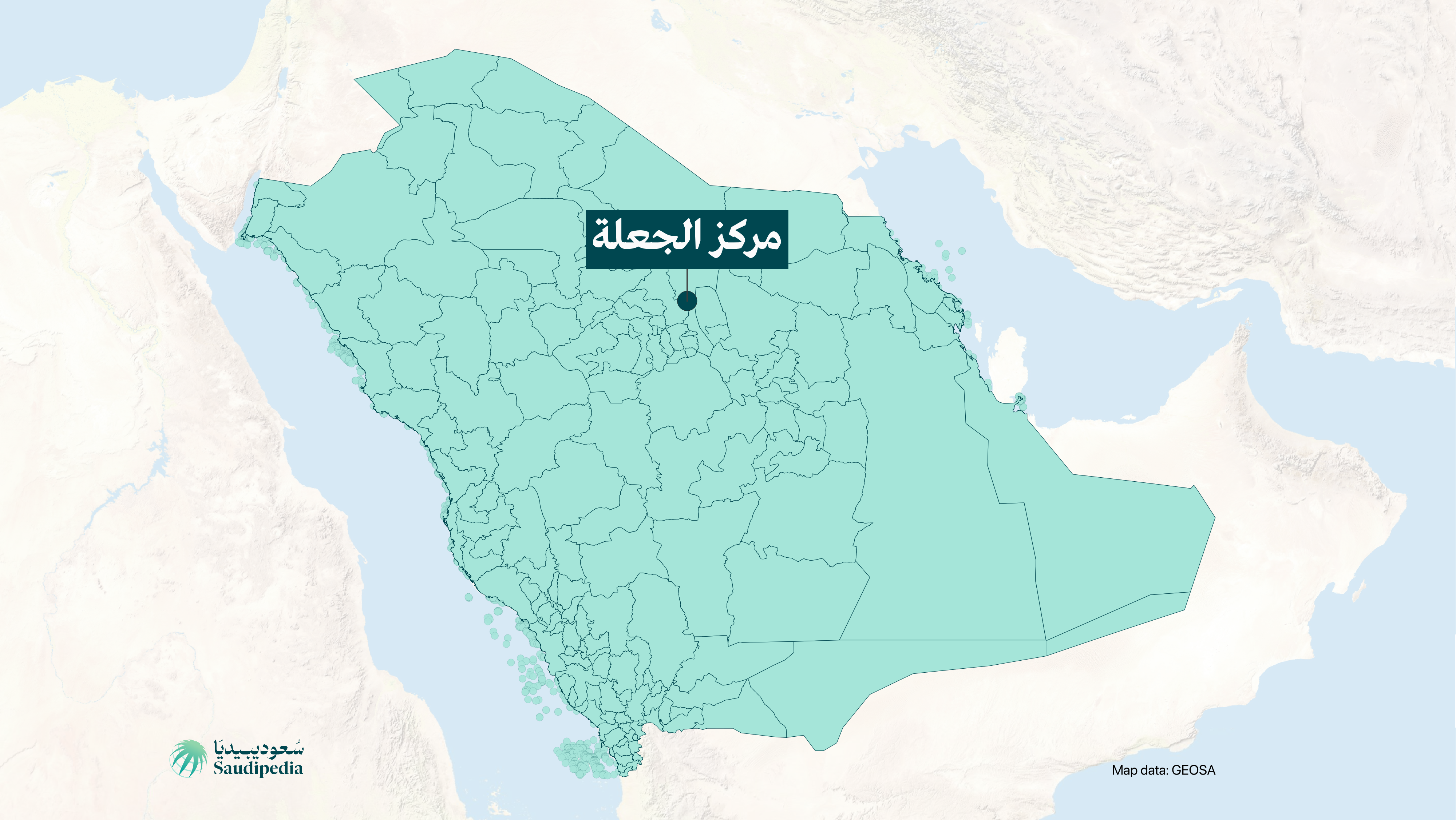 مركز الجعلة على خارطة السعودية