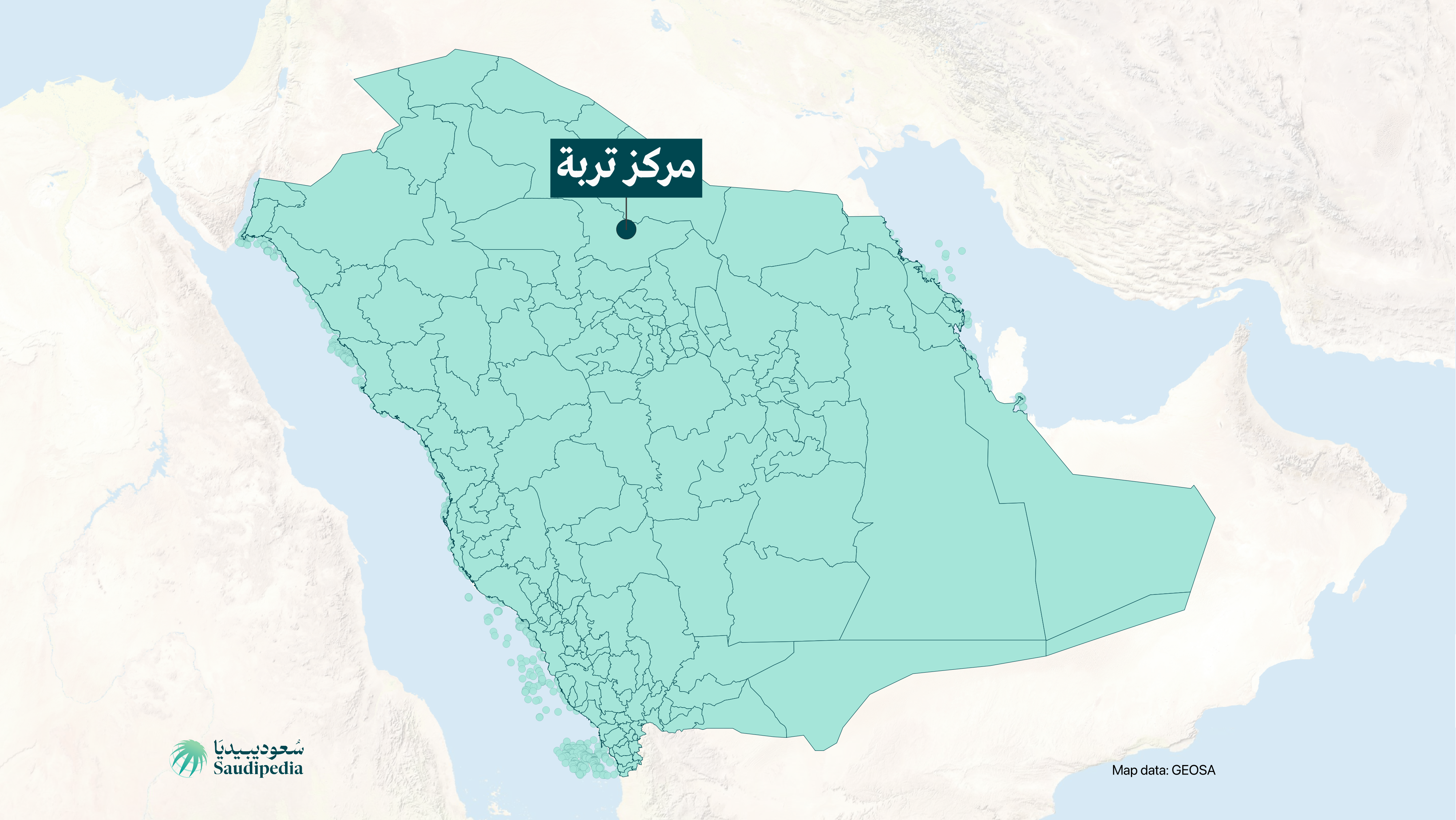 مركز تربة على خارطة السعودية