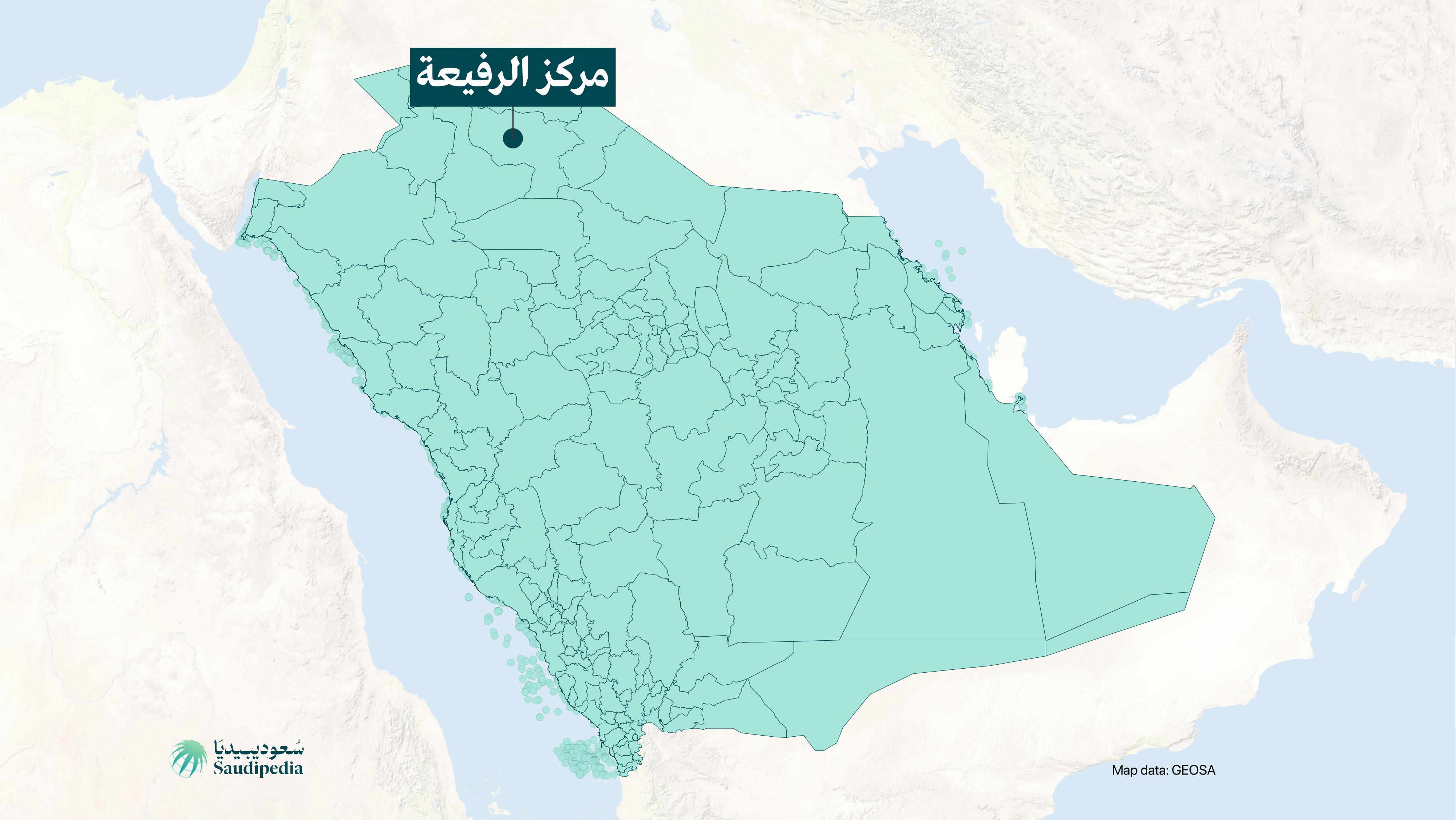 مركز الرفيعة على خارطة السعودية