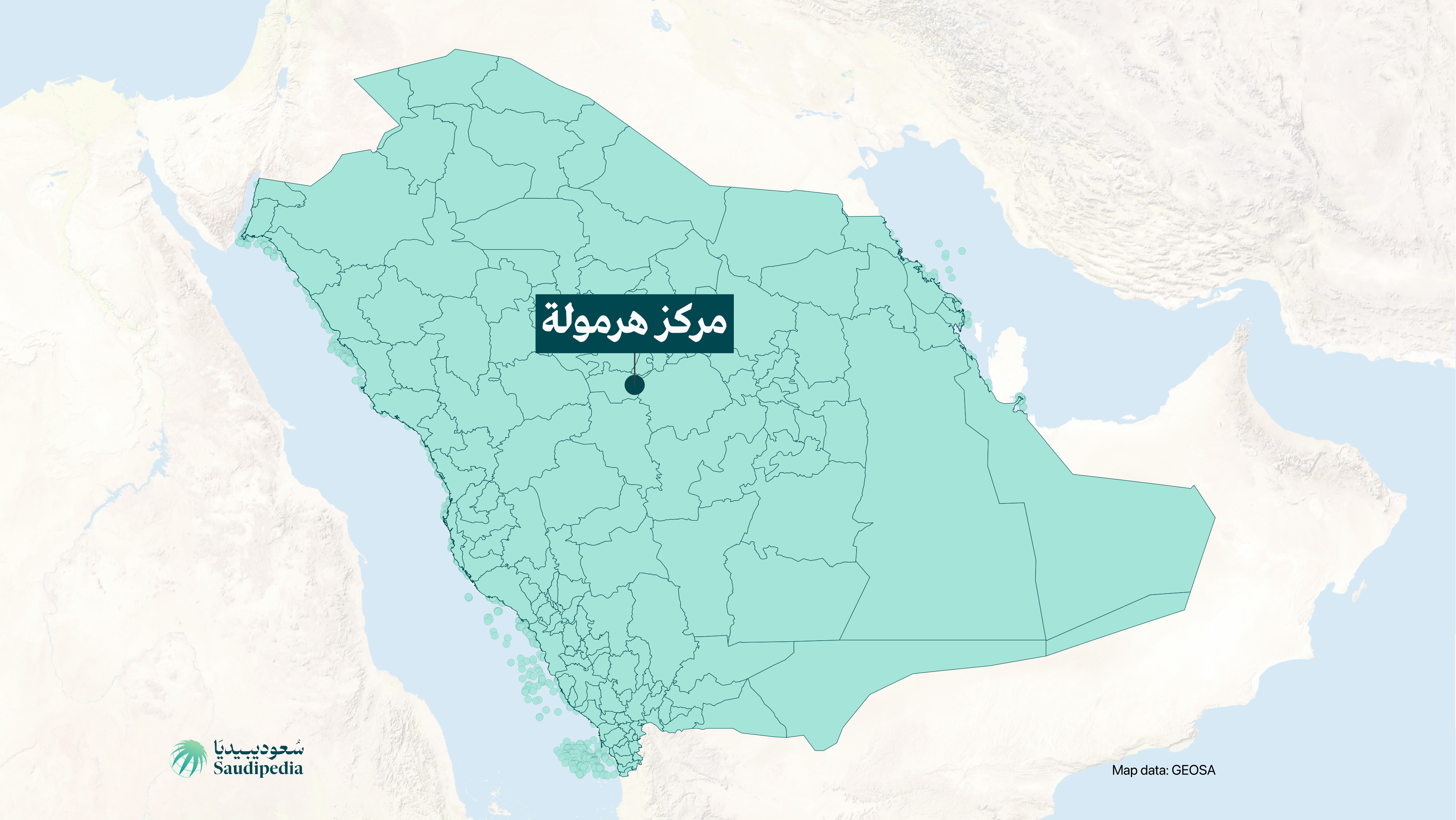 مركز هرمولة على خارطة السعودية