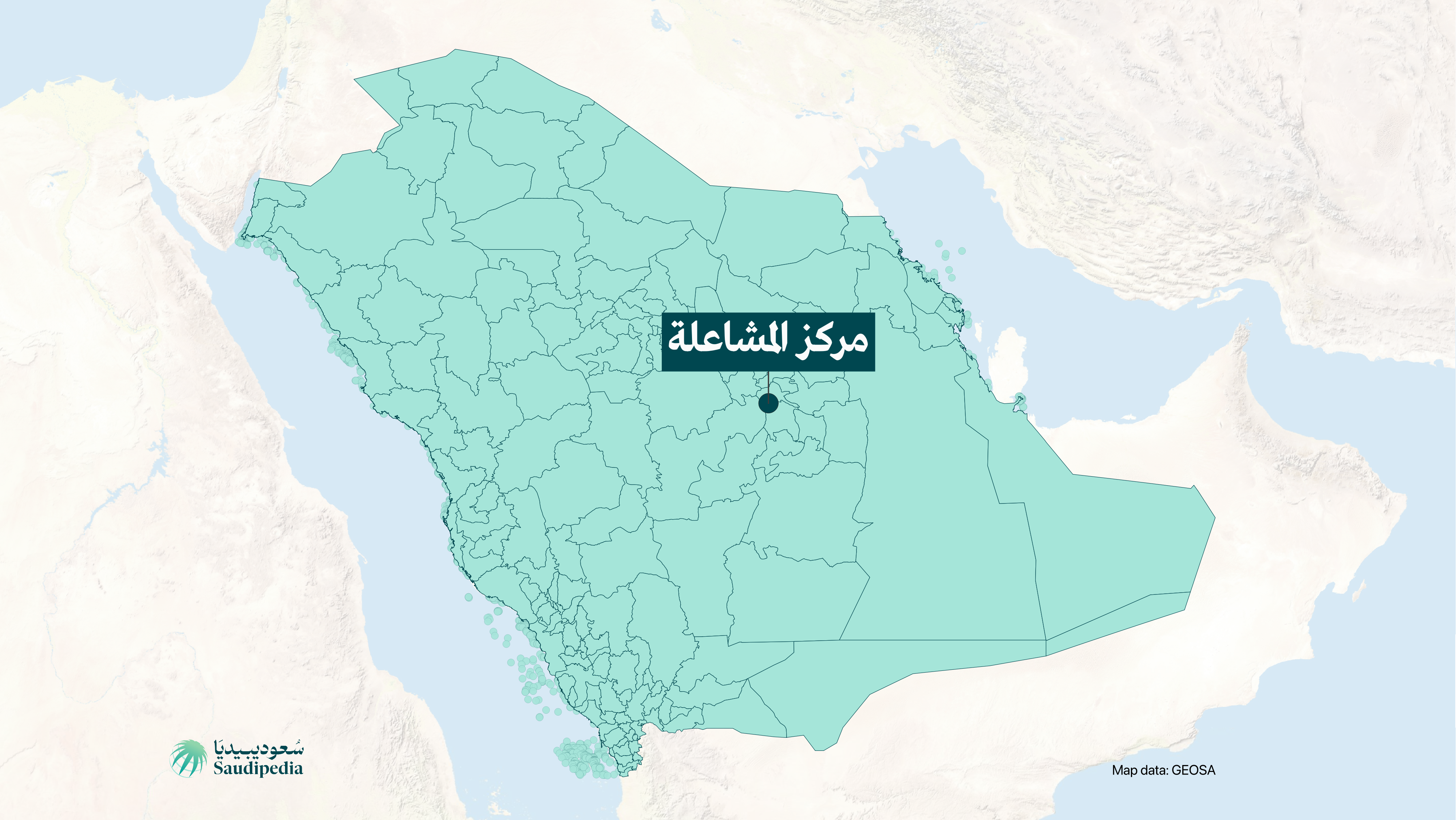 مركز المشاعلة على خارطة السعودية