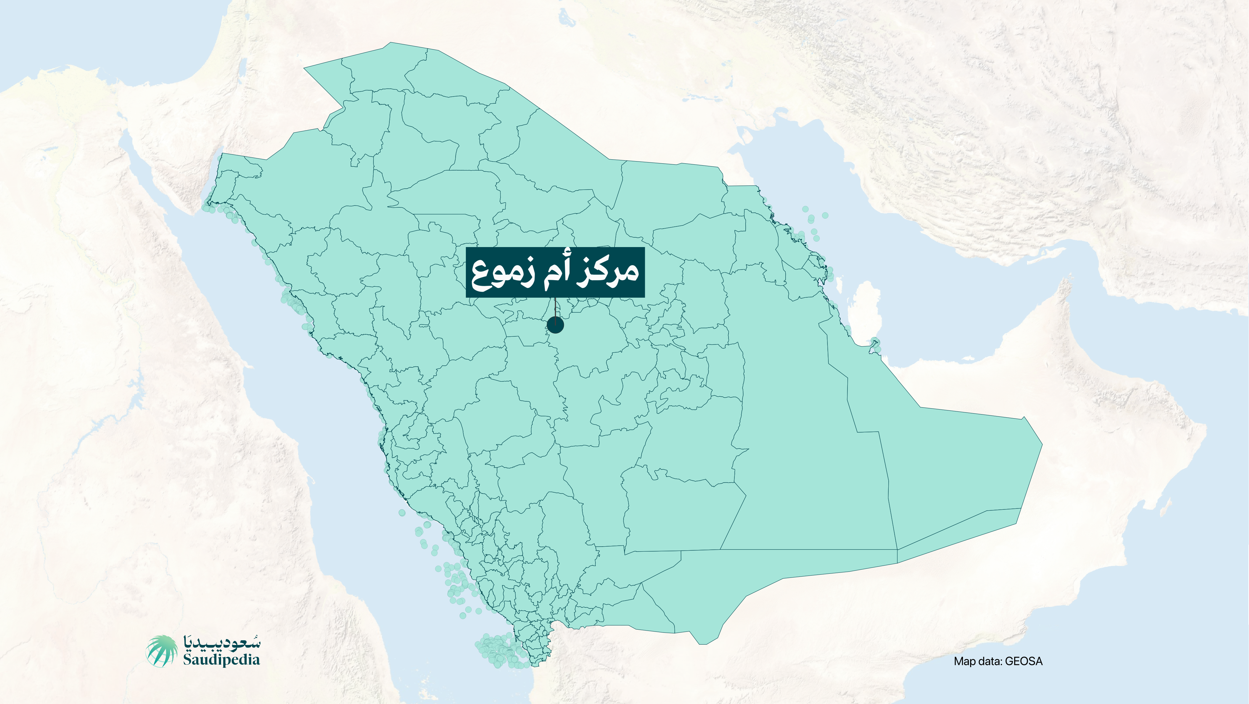 مركز أم زموع على خارطة السعودية