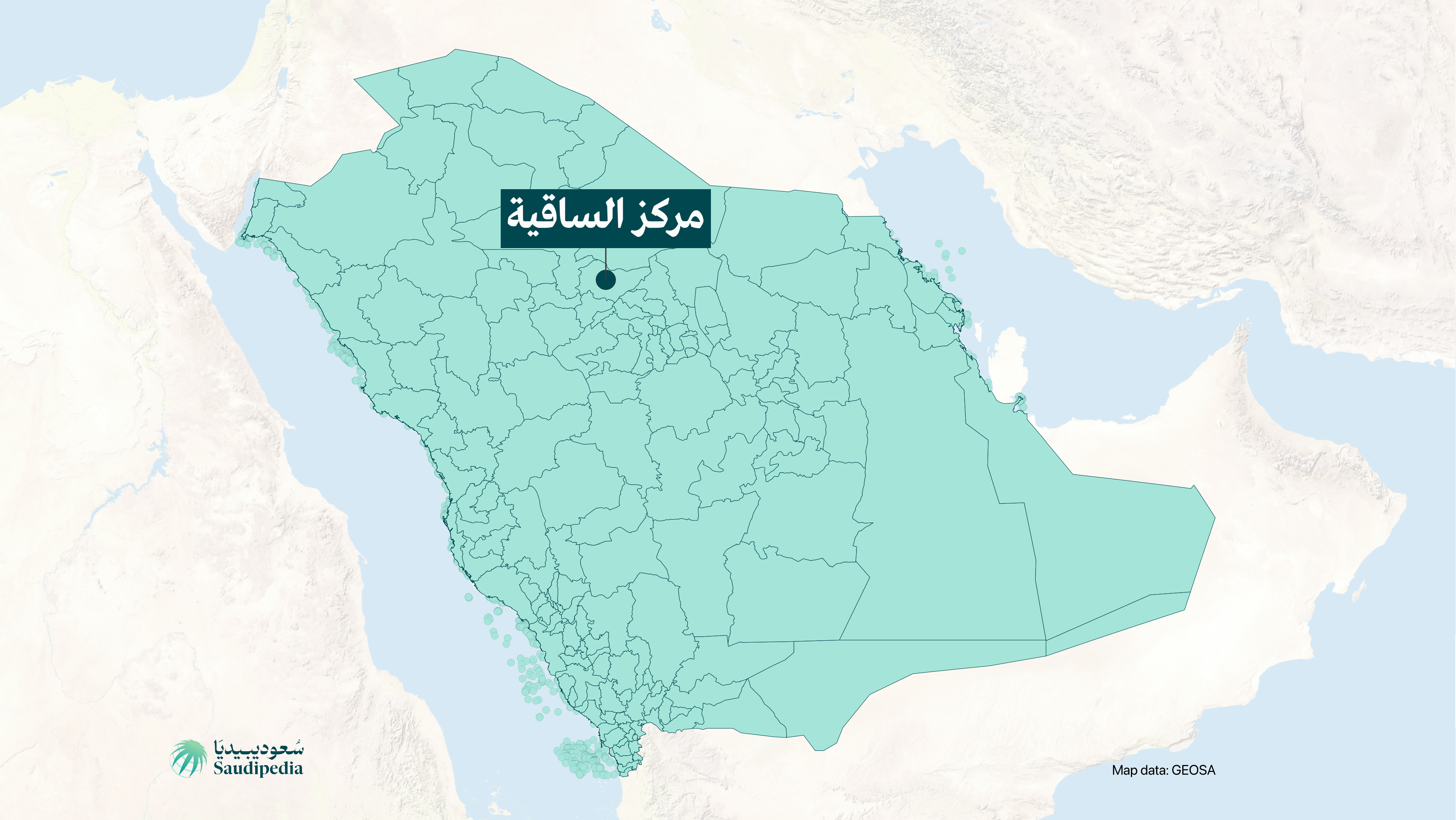 مركز الساقية على خارطة السعودية
