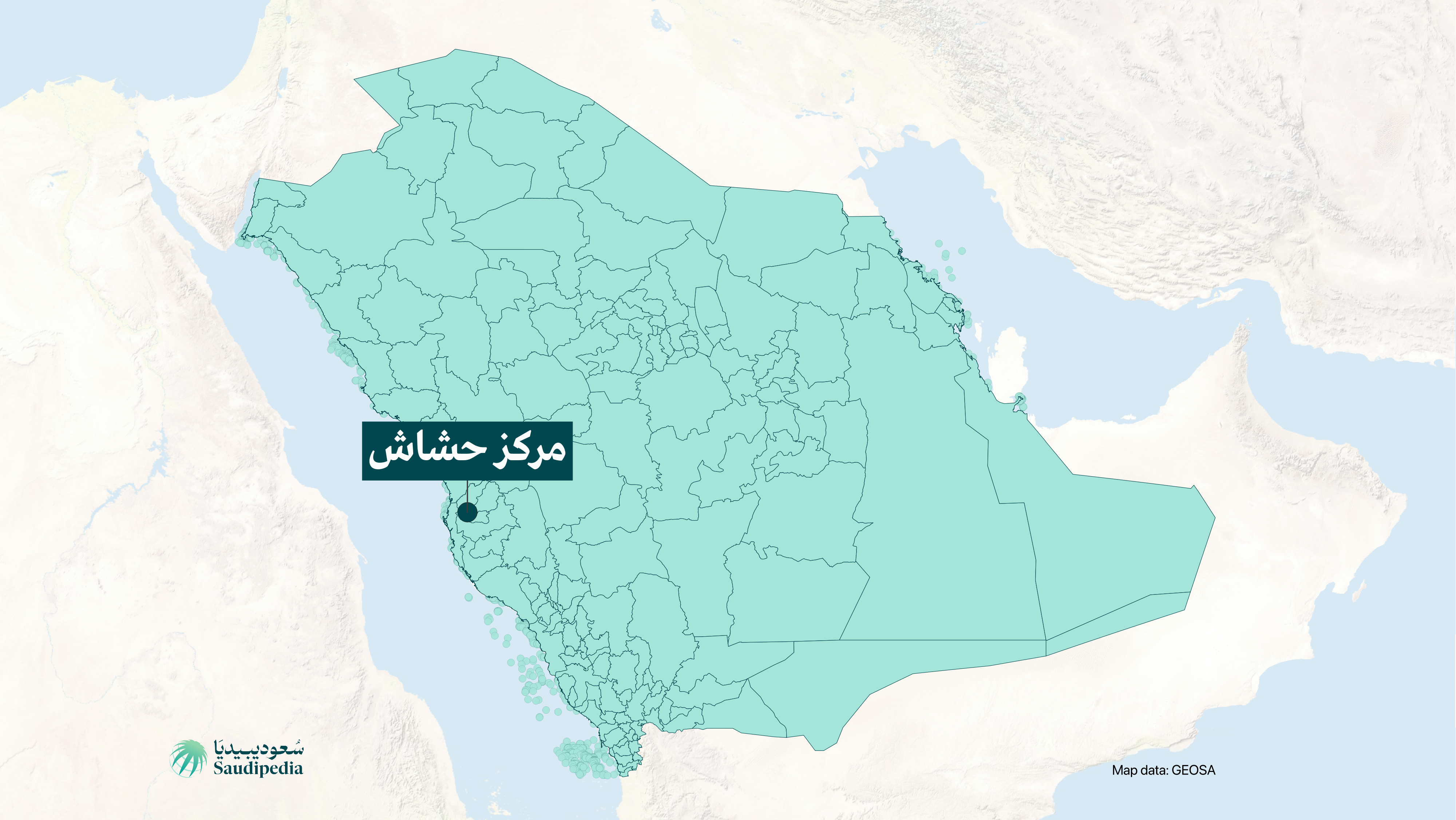 مركز حشاش على خارطة السعودية