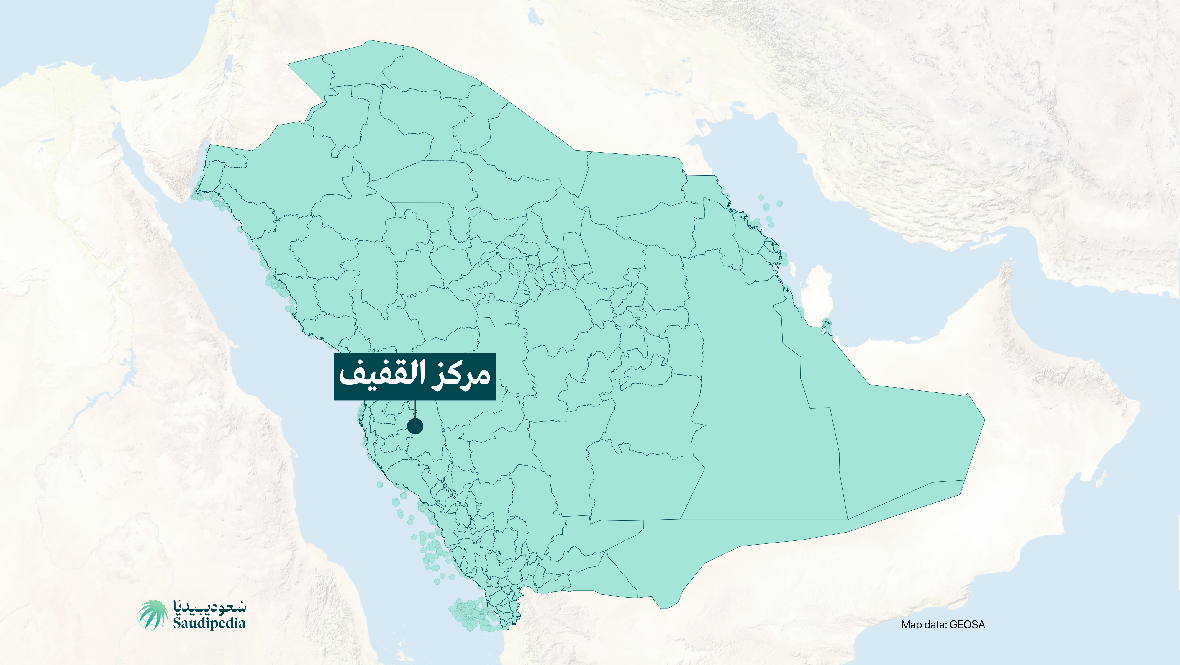 مركز القفيف على خارطة السعودية
