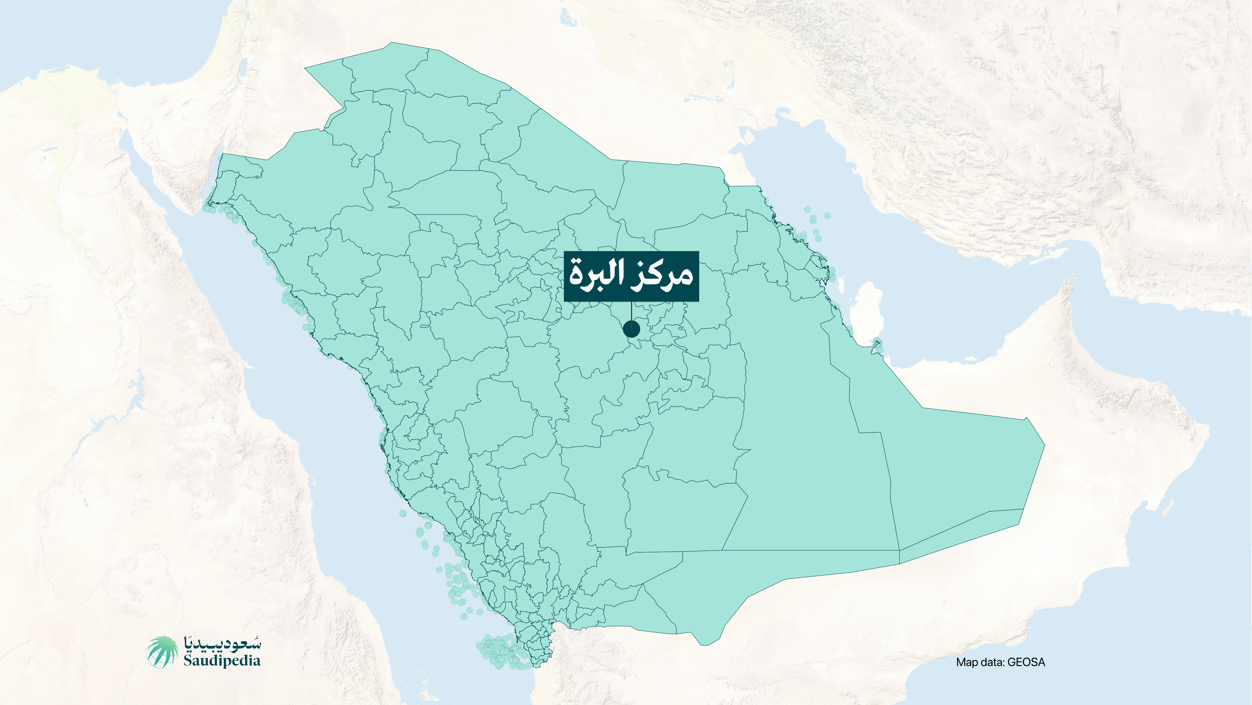 مركز البرة على خارطة السعودية