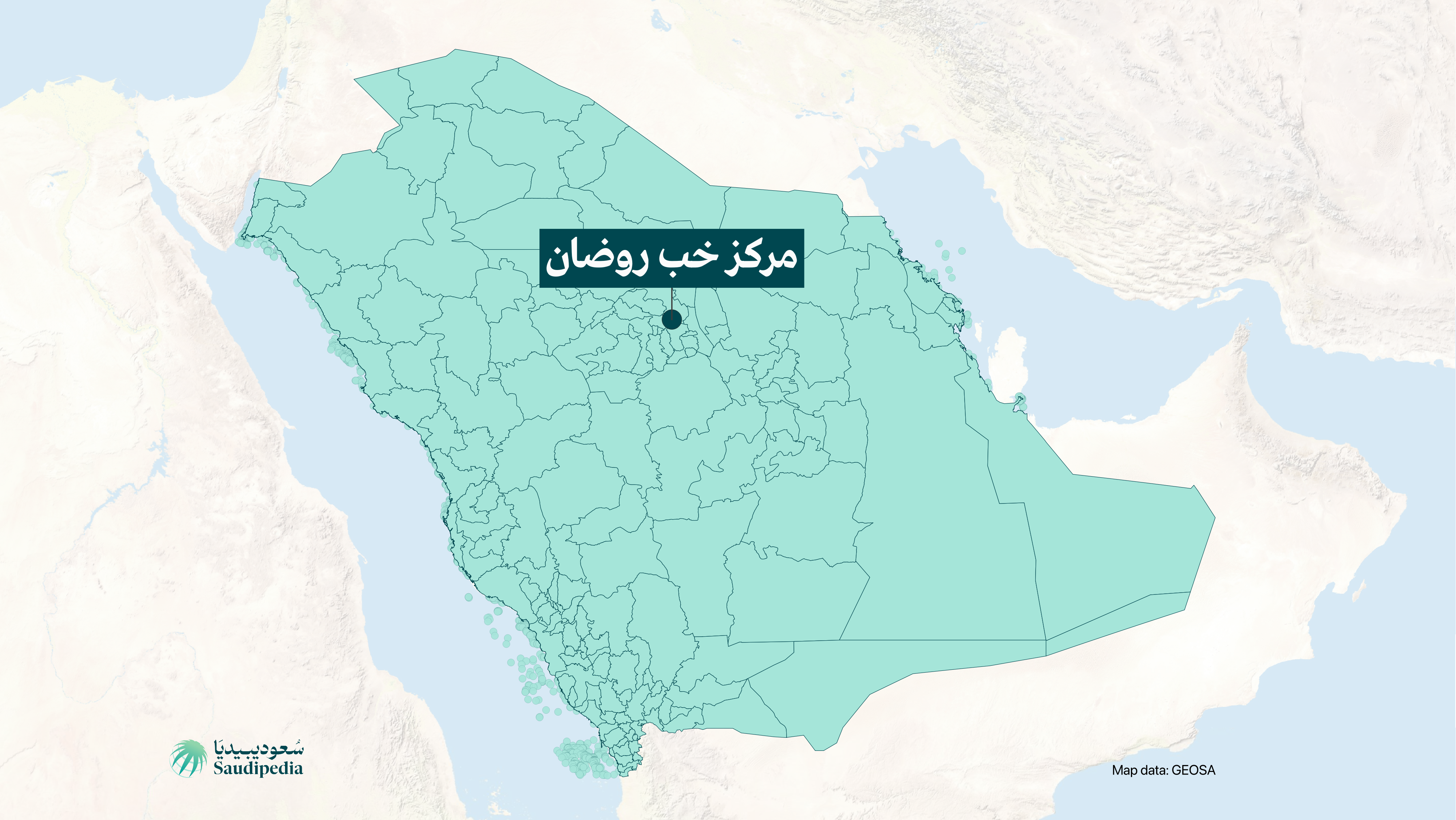 مركز خب روضان على خارطة السعودية