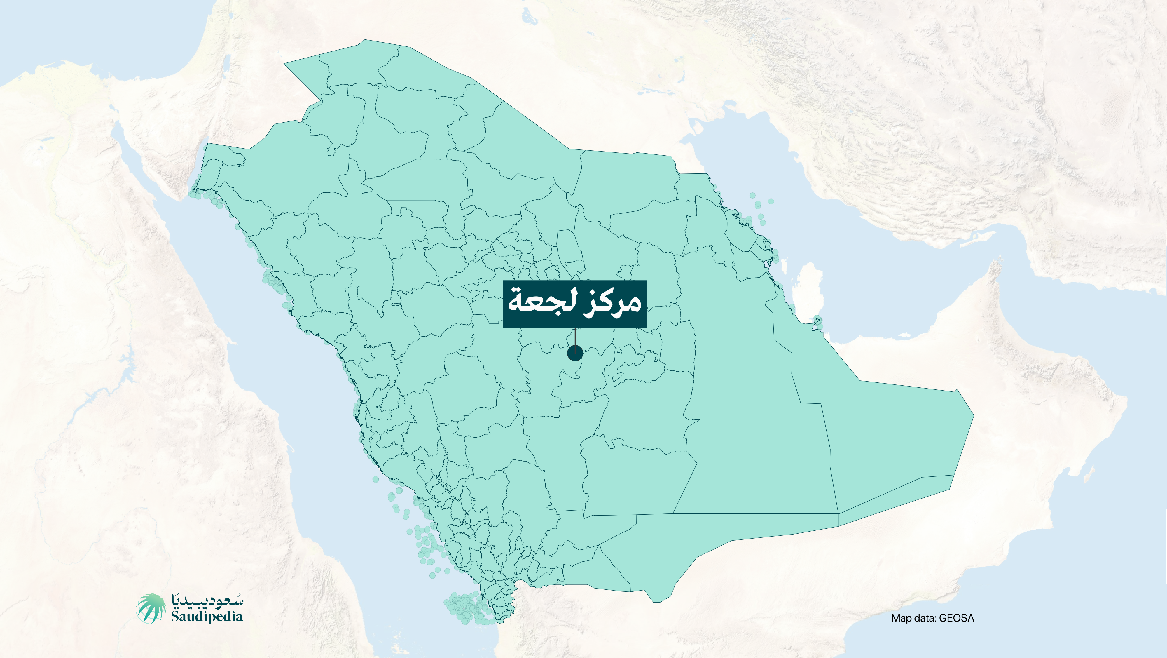 مركز لجعة على خارطة السعودية
