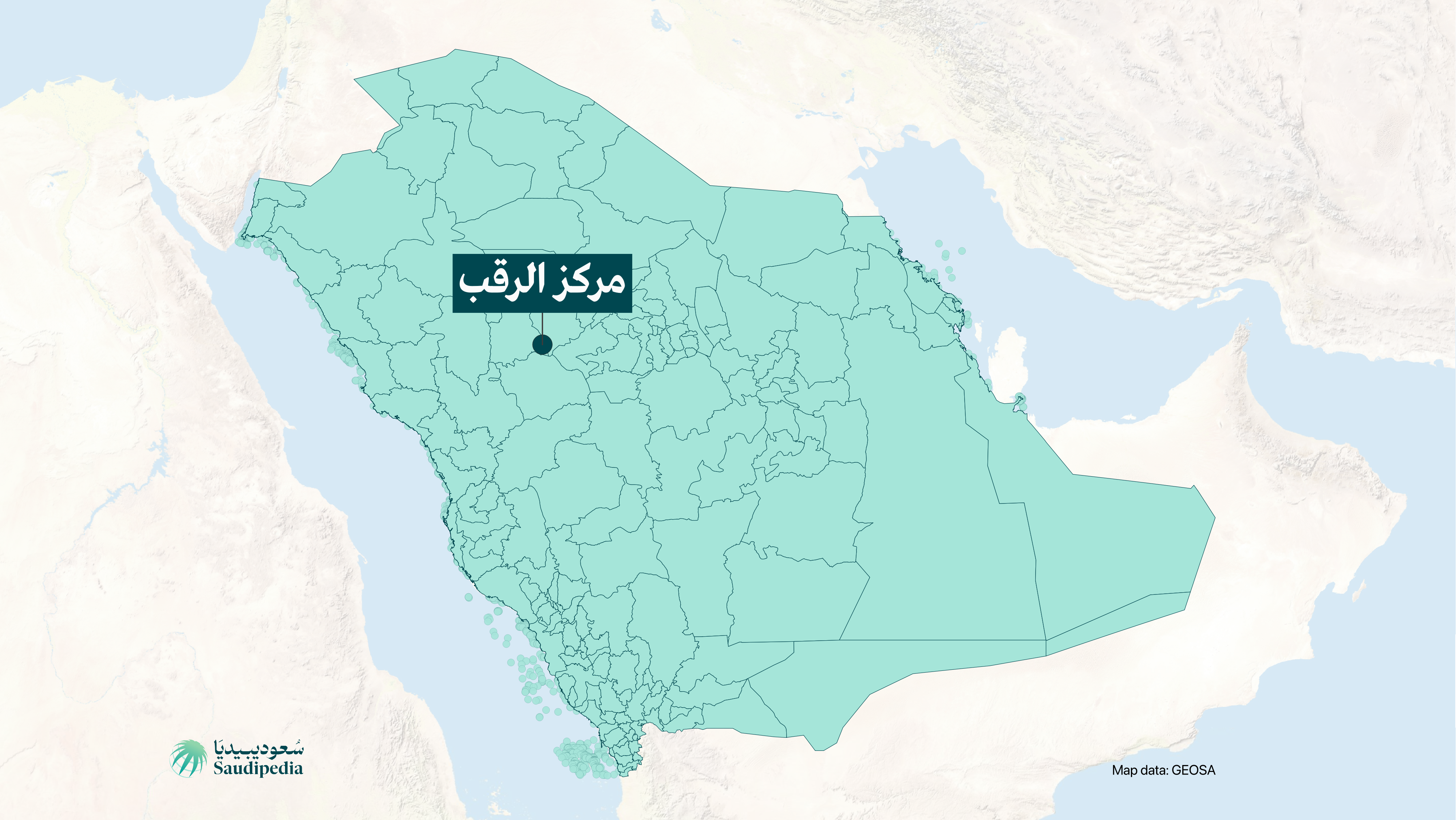 مركز الرقب على خارطة السعودية