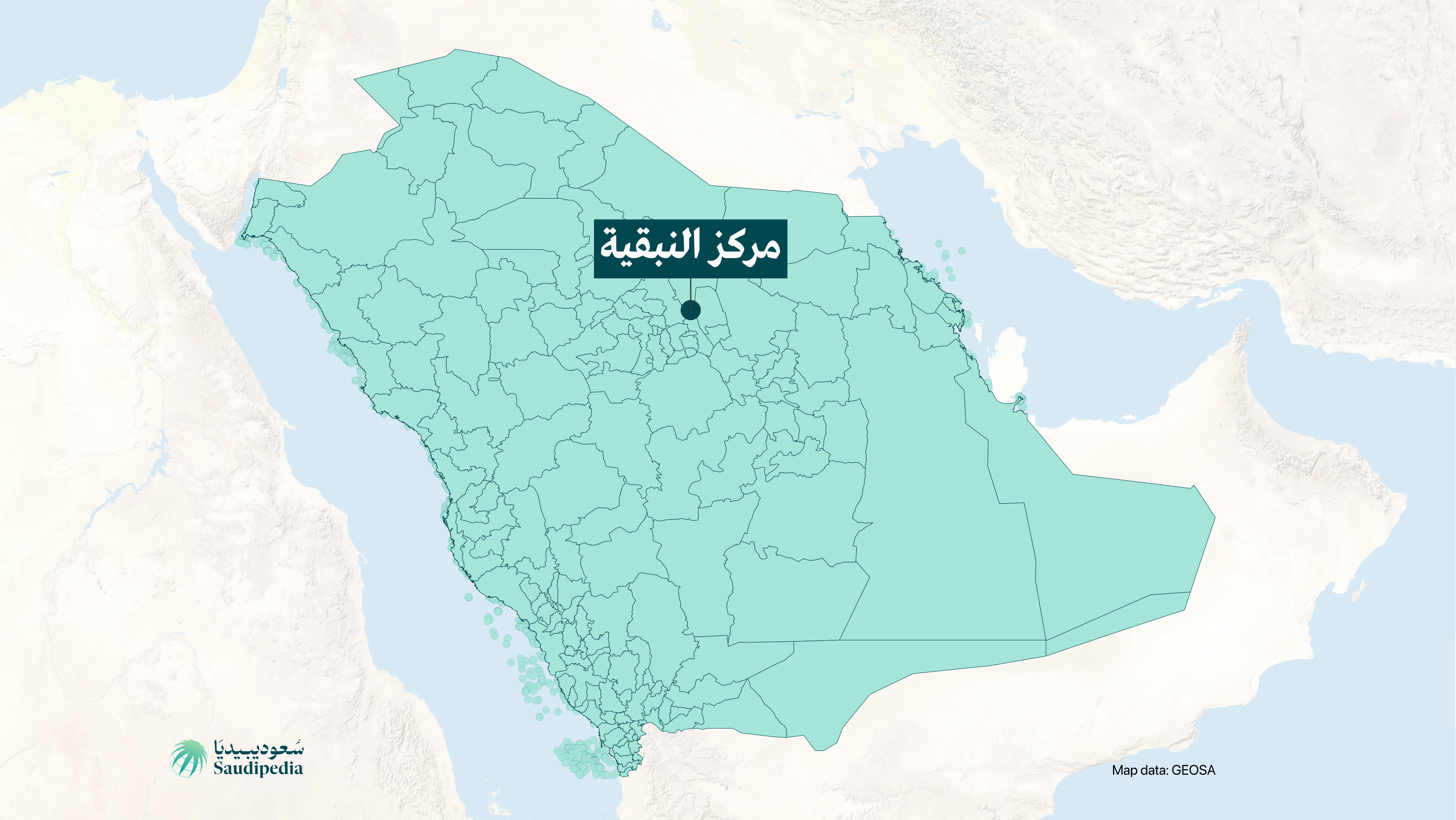 مركز النبقية على خارطة السعودية