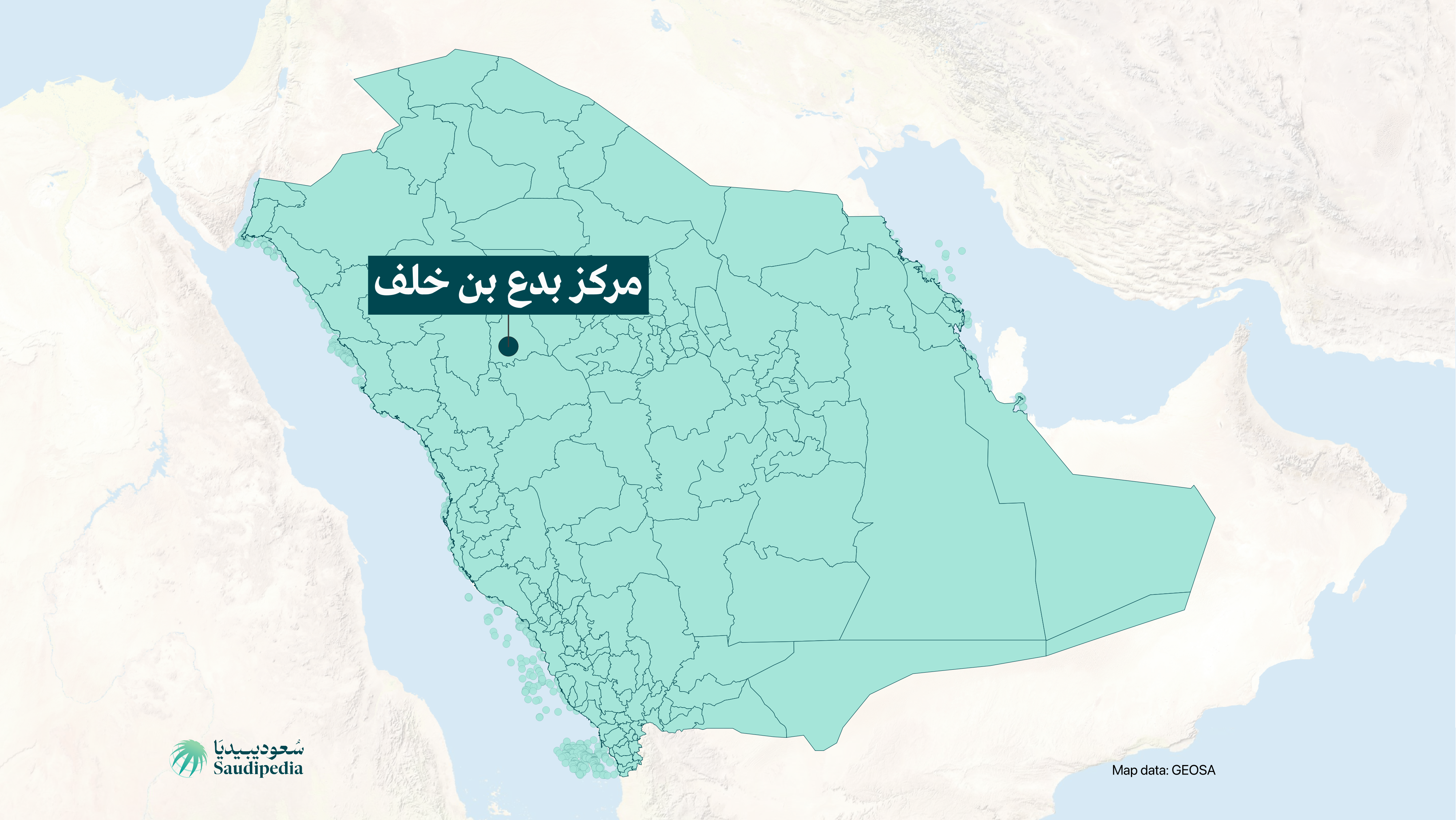 مركز بدع بن خلف على خارطة السعودية