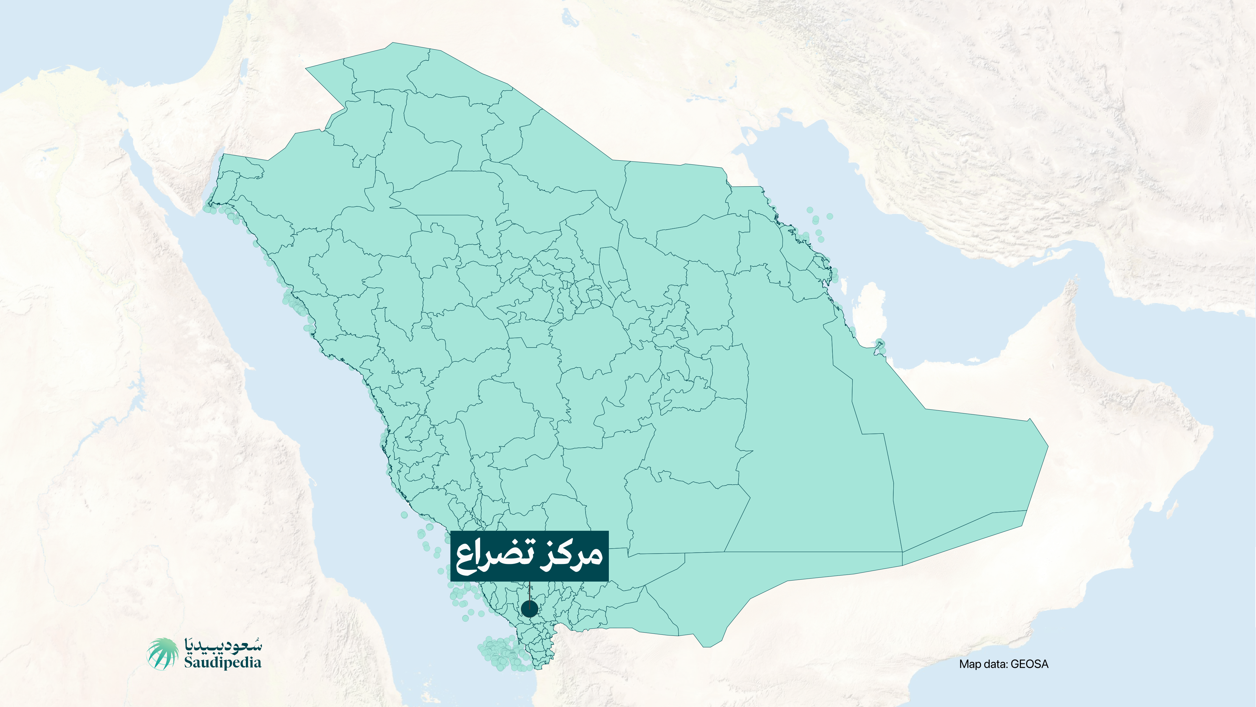 مركز تضراع على خارطة السعودية