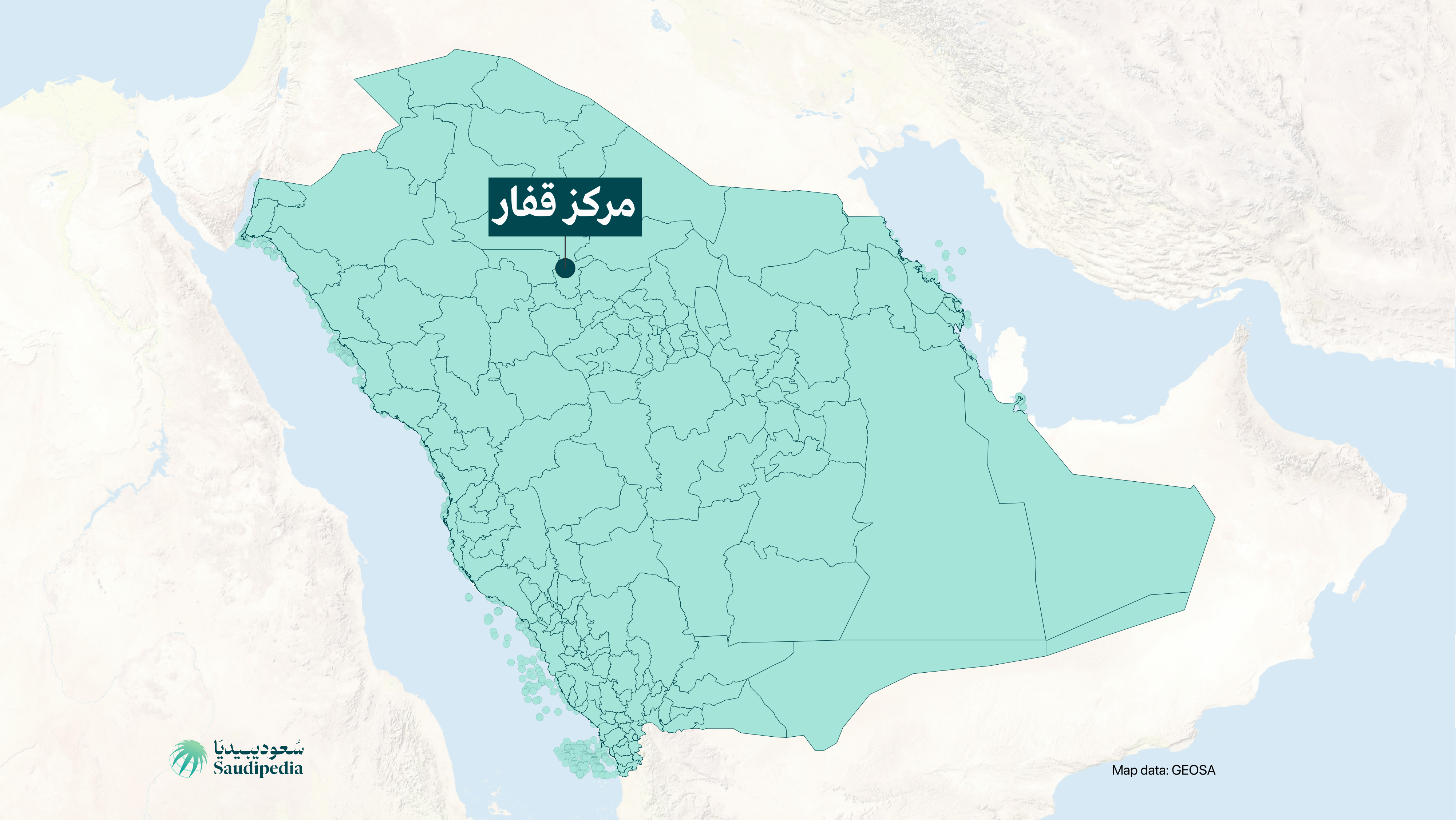 مركز قفار على خارطة السعودية