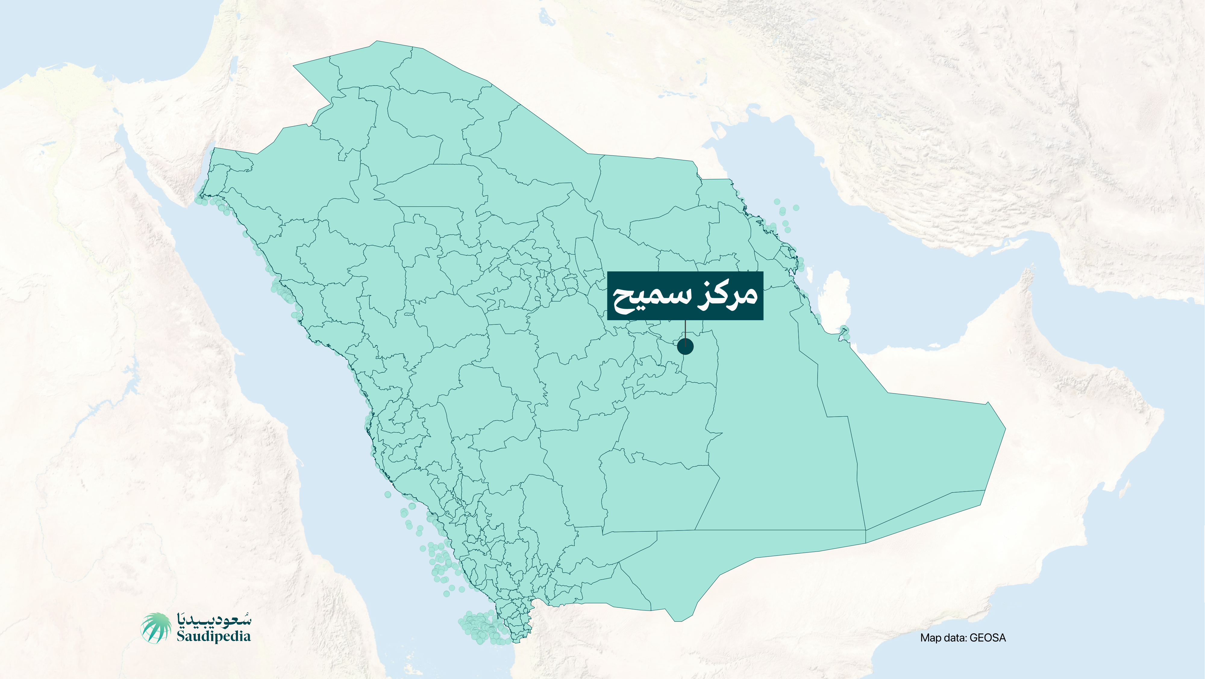 مركز سميح على خارطة السعودية