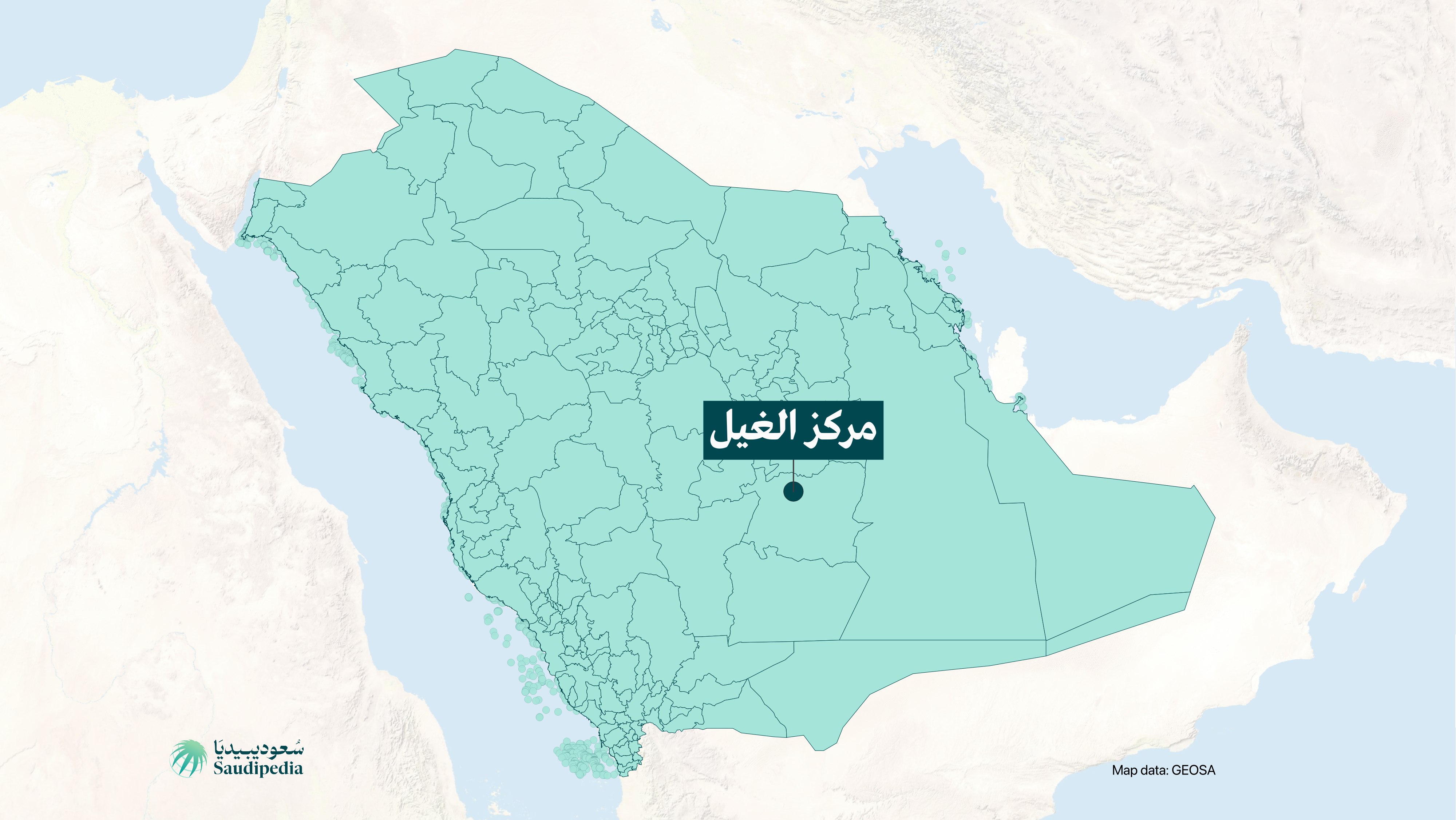 مركز الغيل على خارطة السعودية